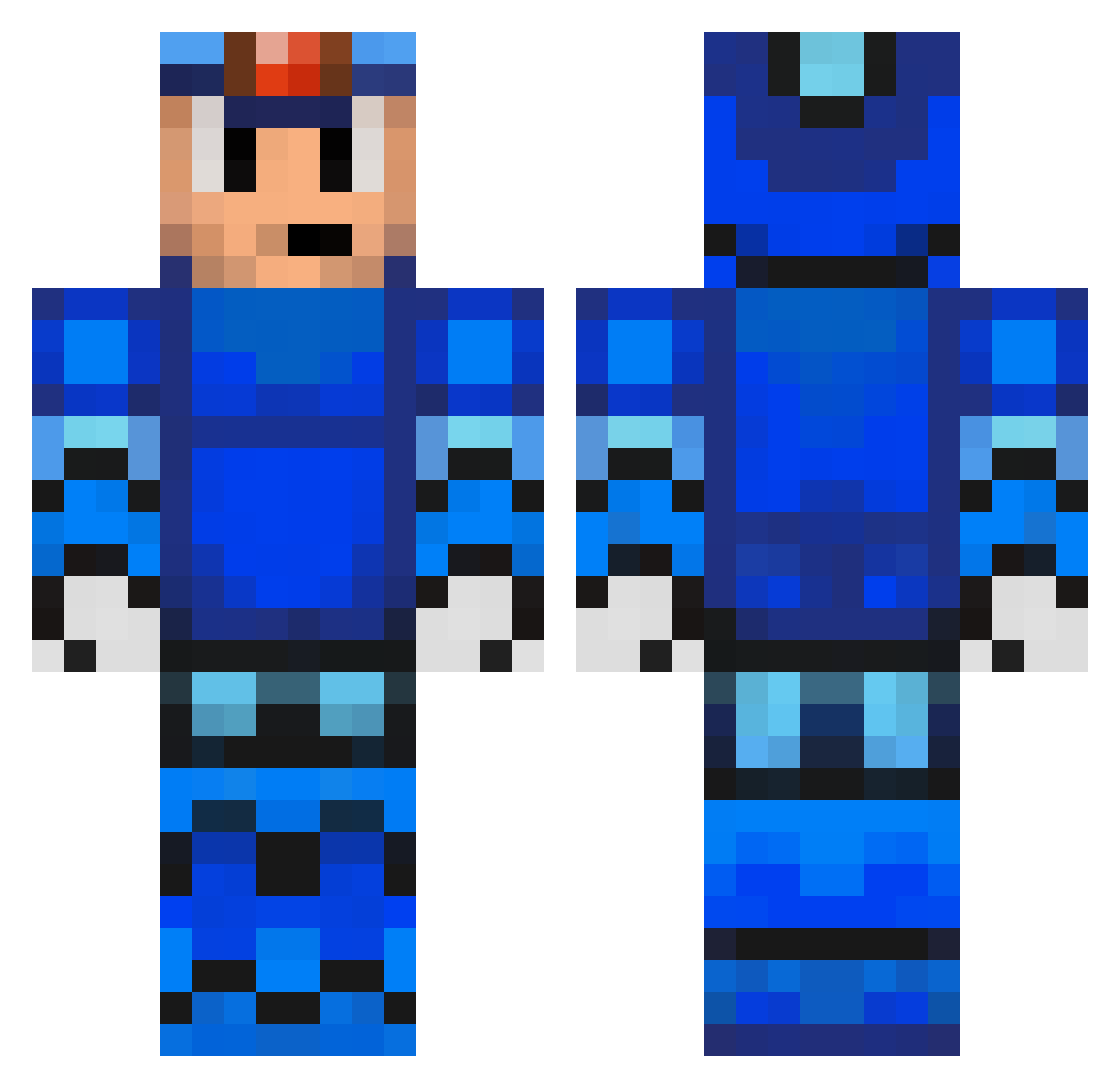 nonexistent Minecraft skin, front and back view