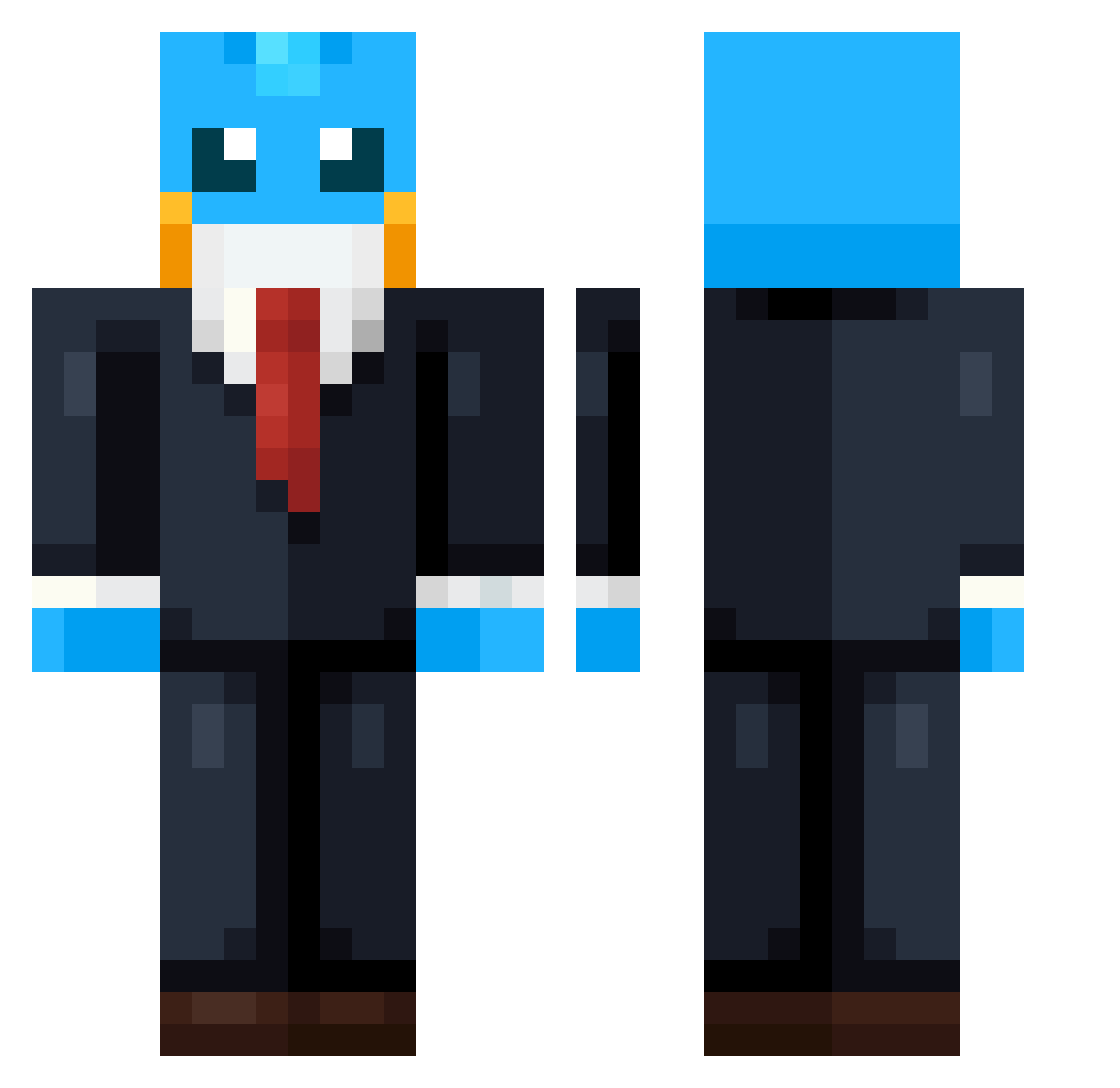 ToBA011 Minecraft skin, front and back view