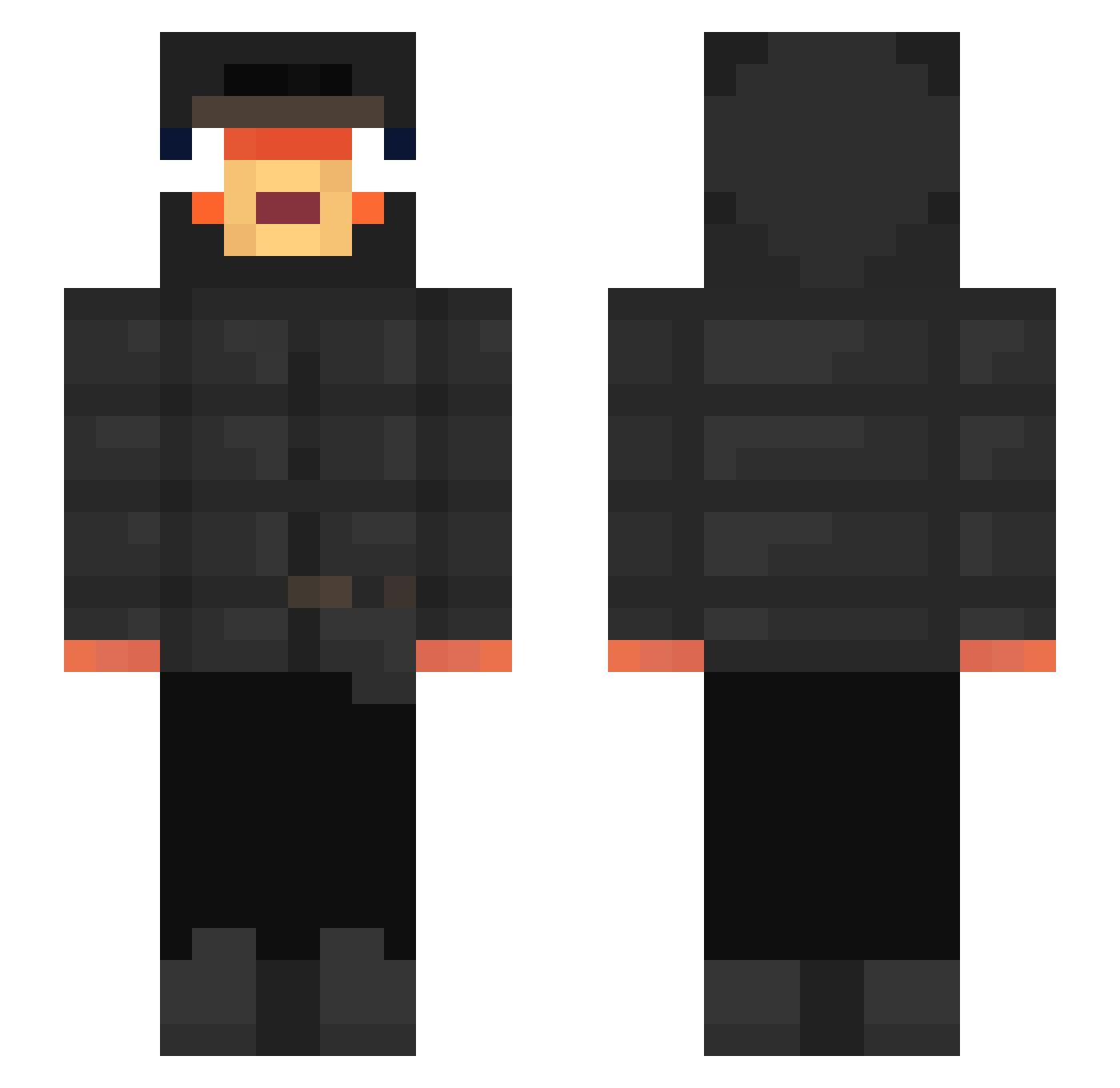 Vayze8 Minecraft skin, front and back view