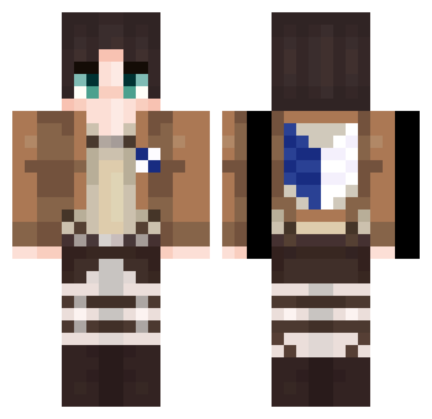 Layla345 Minecraft skin, front and back view