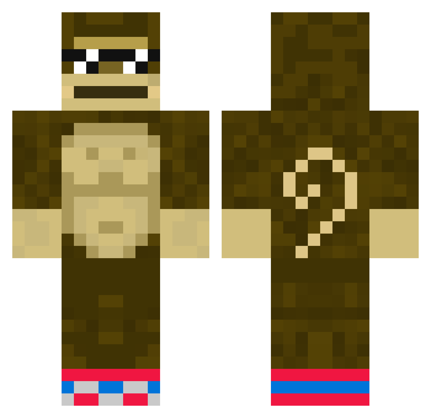 Tiutiupiu Minecraft skin, front and back view