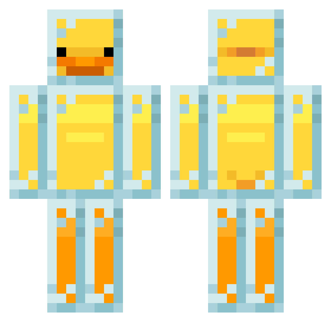 Afro2244 Minecraft skin, front and back view
