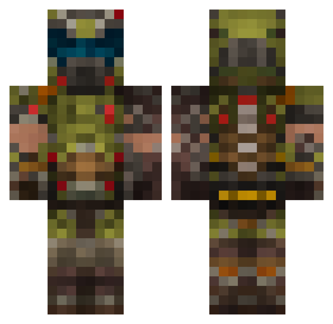 IK_08 Minecraft skin, front and back view