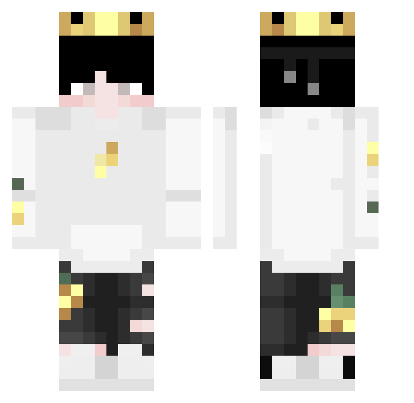 C2ds Minecraft skin, front and back view