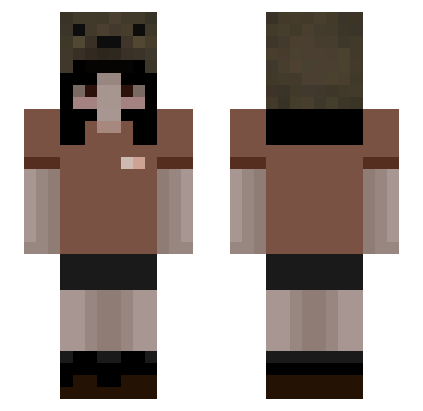Relevances Minecraft skin, front and back view