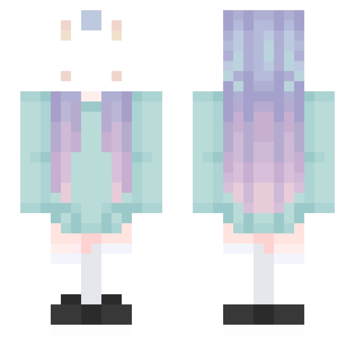 Rabbit_H Minecraft skin, front and back view