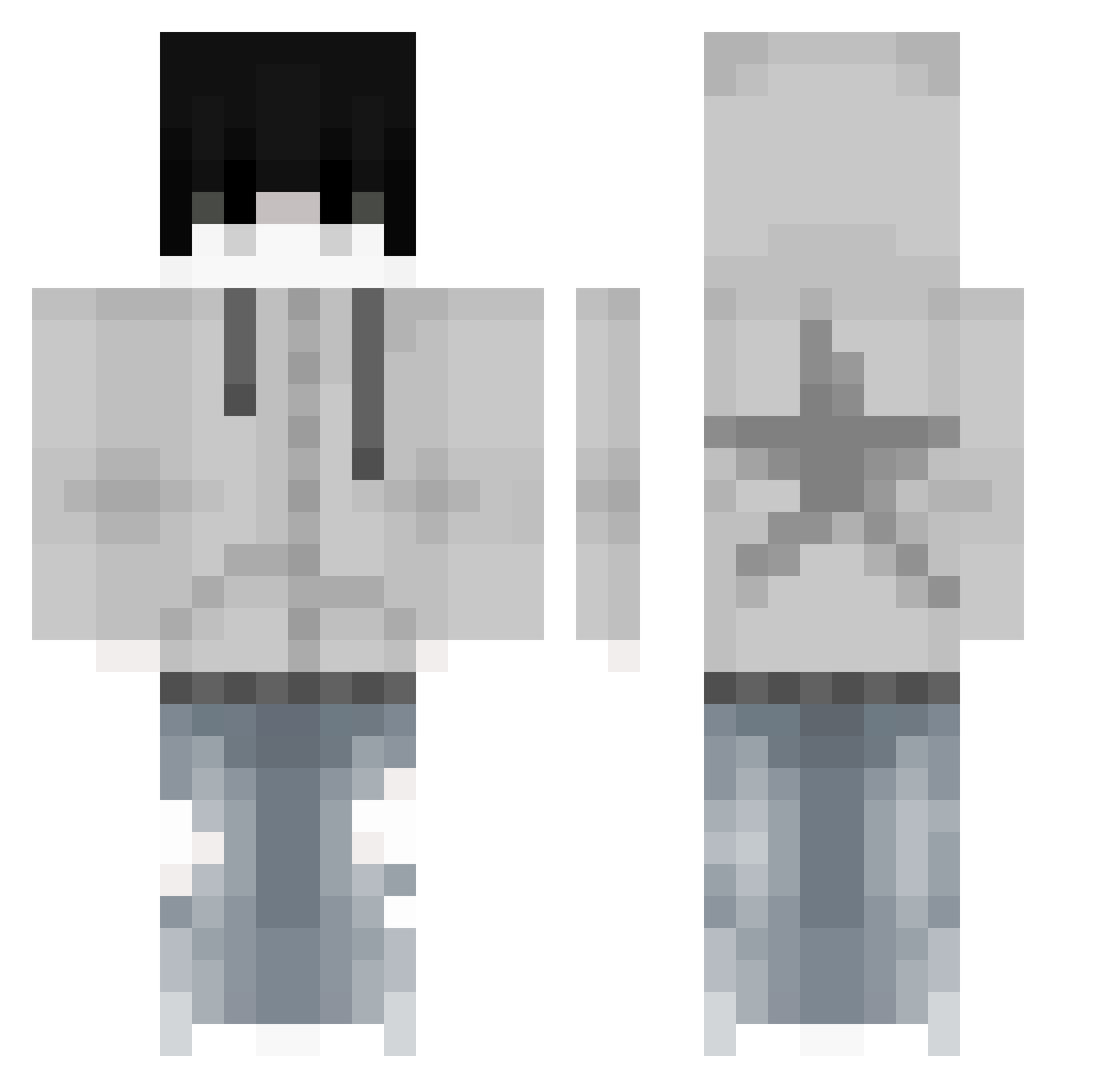 uSheezy Minecraft skin, front and back view