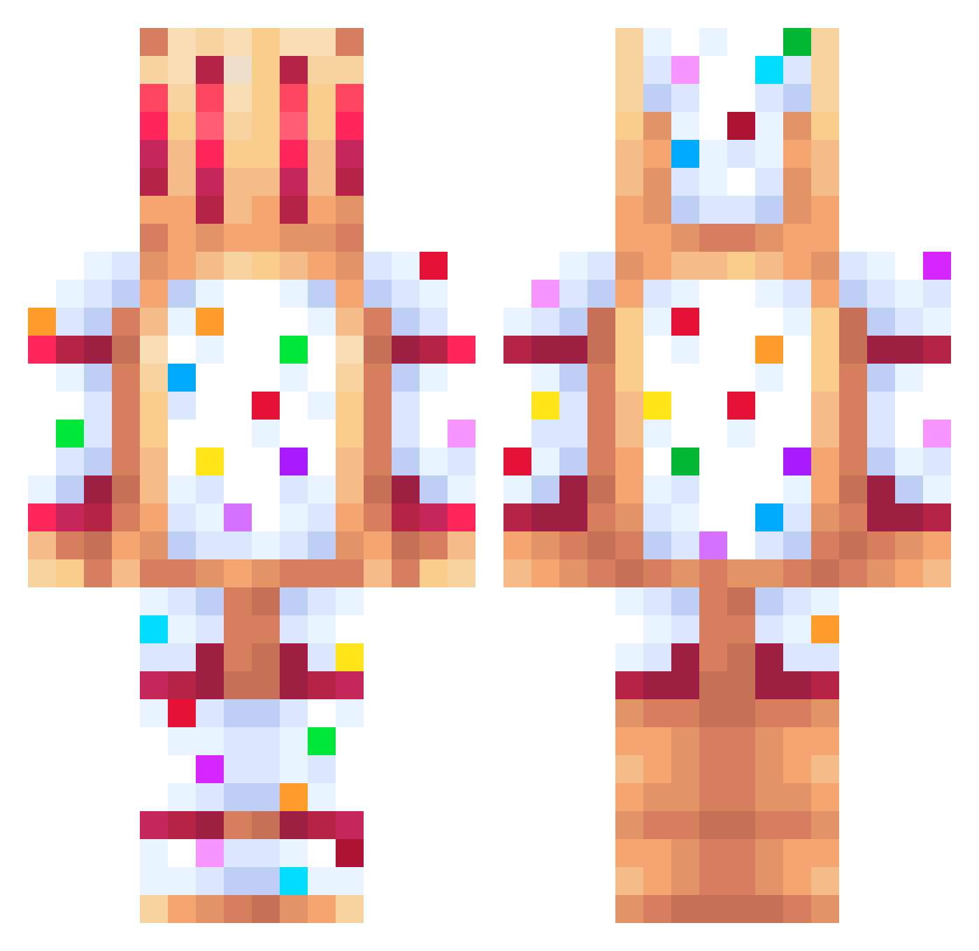 etherealribbons Minecraft skin, front and back view