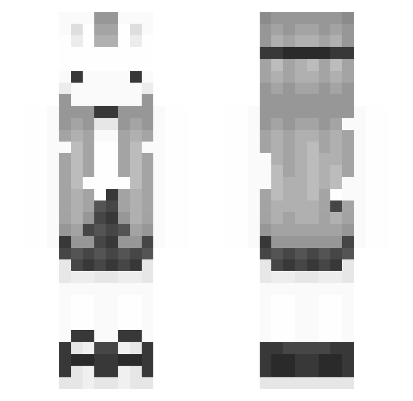 ahegaoho Minecraft skin, front and back view