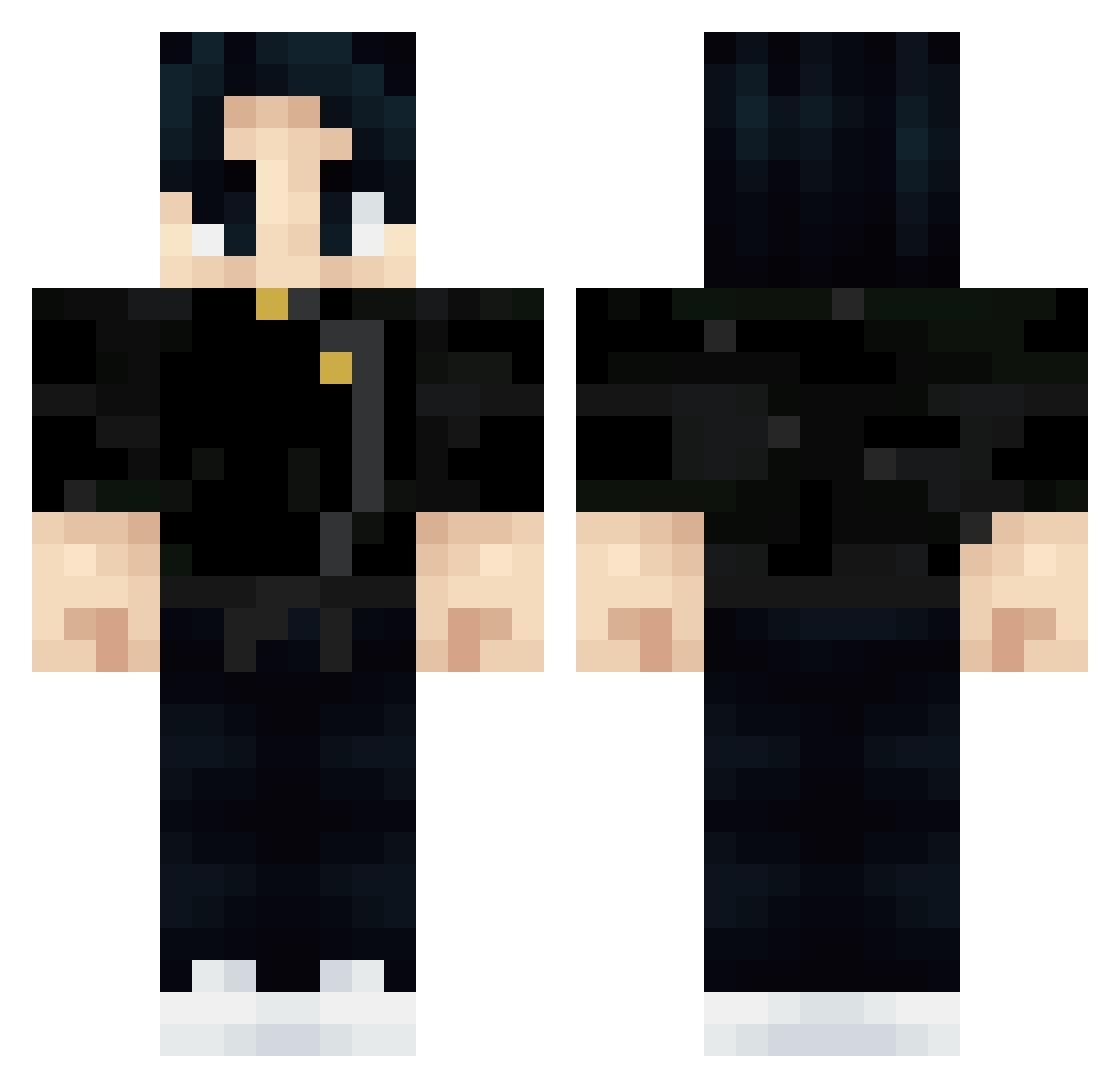 iLeto Minecraft skin, front and back view