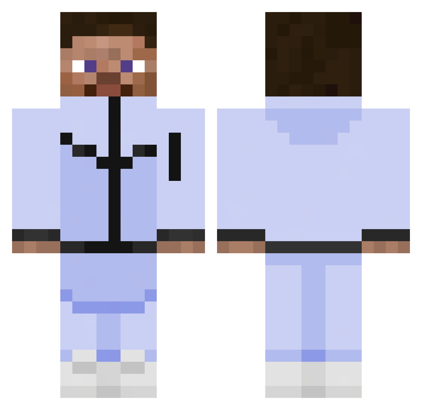 wichsr Minecraft skin, front and back view