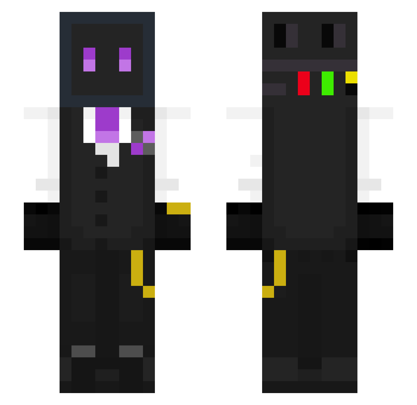 Mystic_007 Minecraft skin, front and back view
