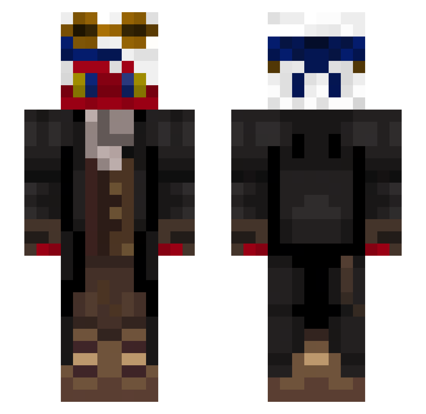 SlicerM Minecraft skin, front and back view
