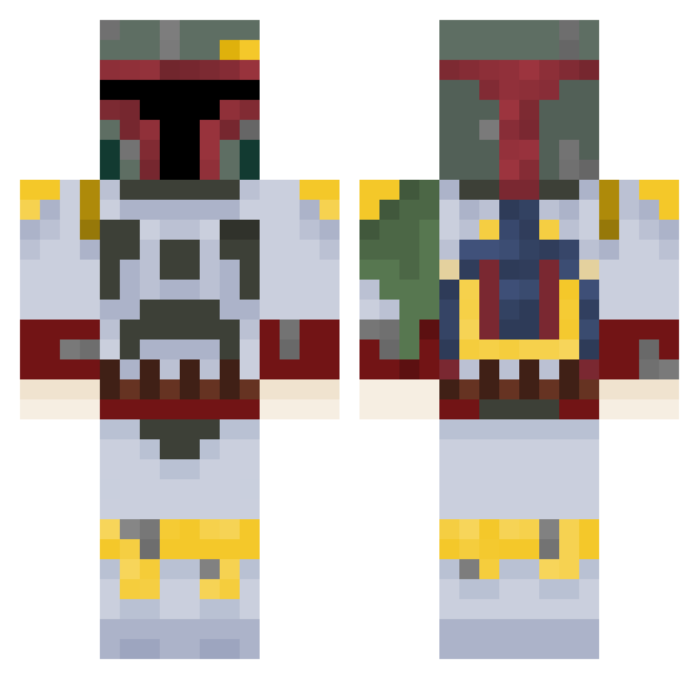 Swopex Minecraft skin, front and back view