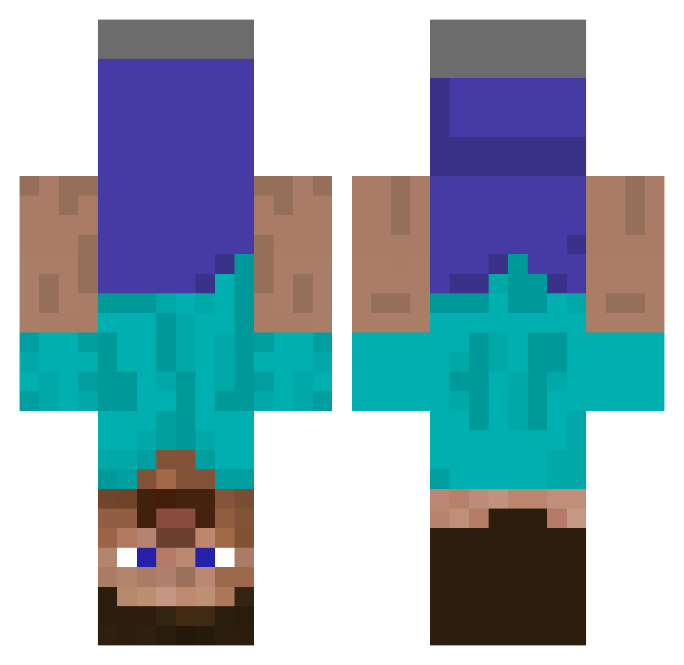 duzia Minecraft skin, front and back view