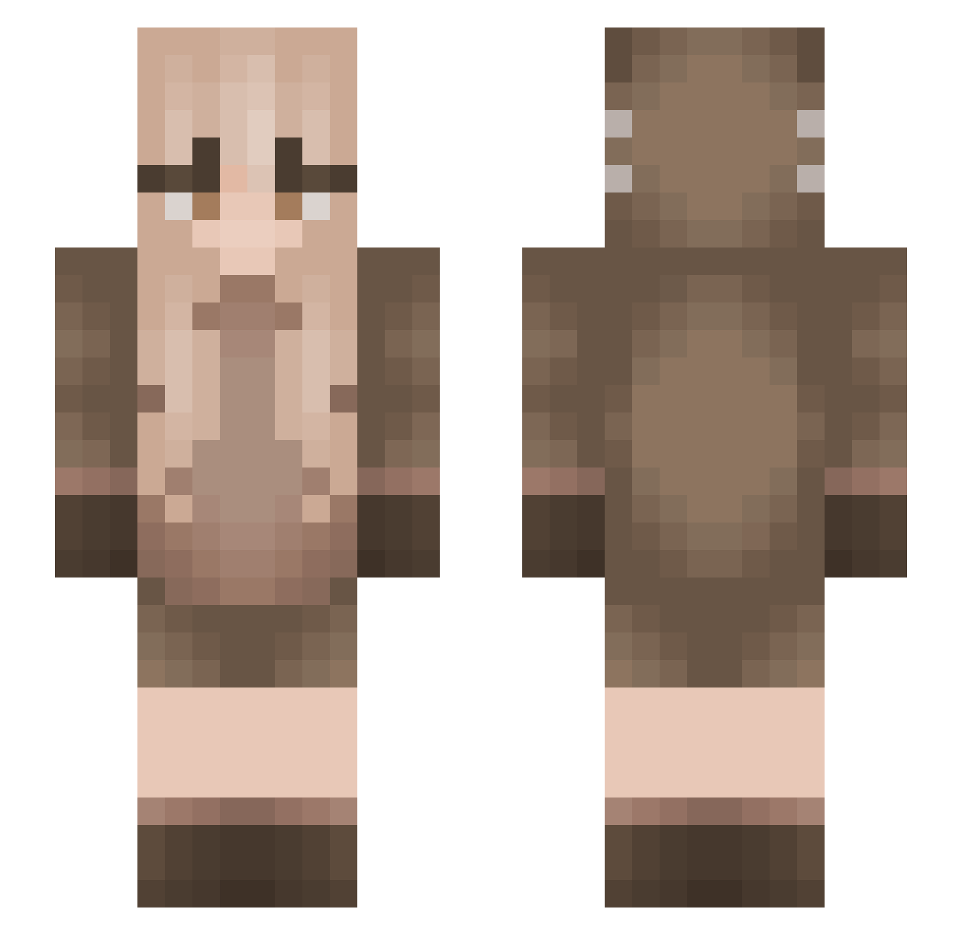 HattieHarp Minecraft skin, front and back view