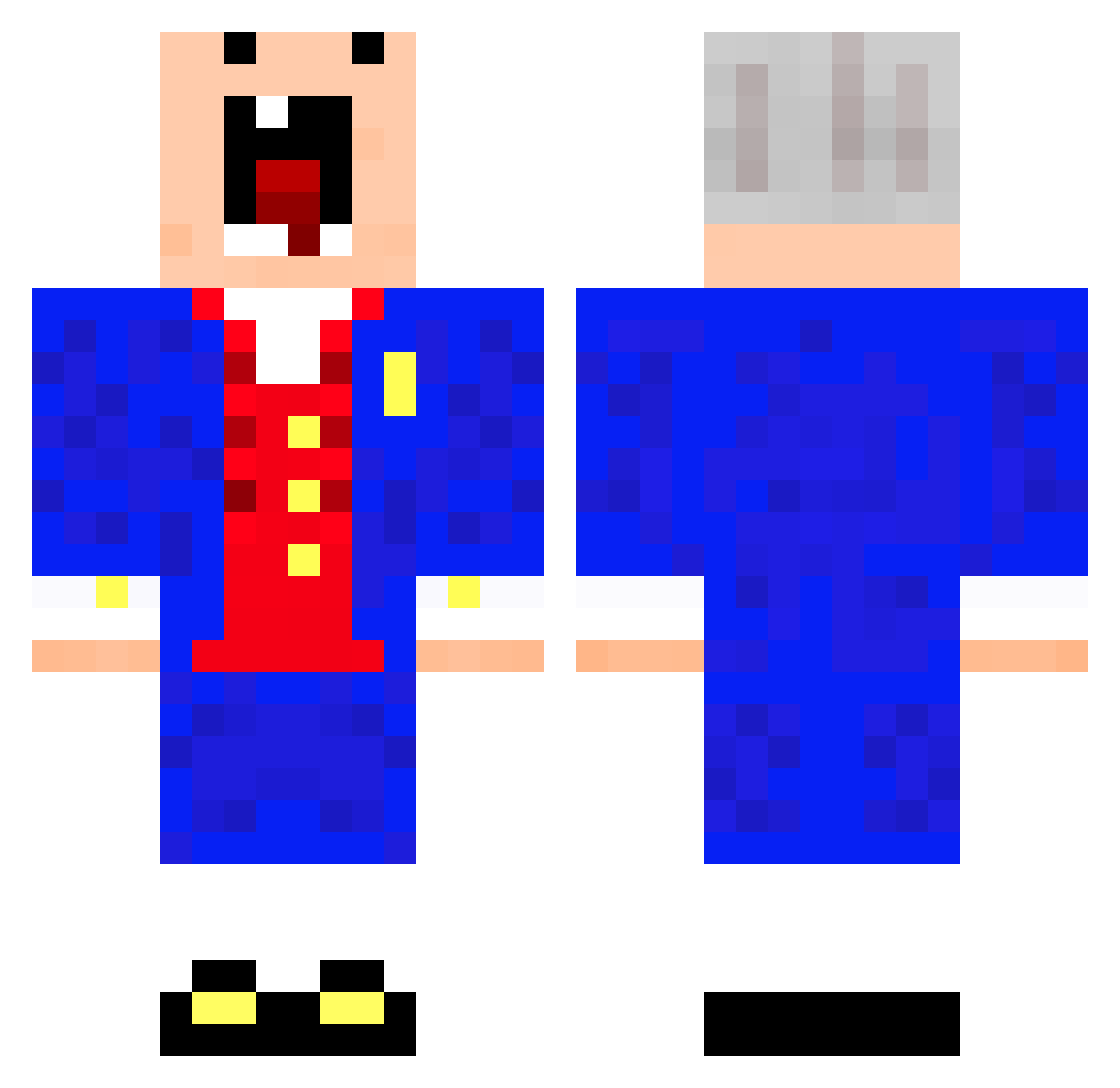 Benchetler Minecraft skin, front and back view
