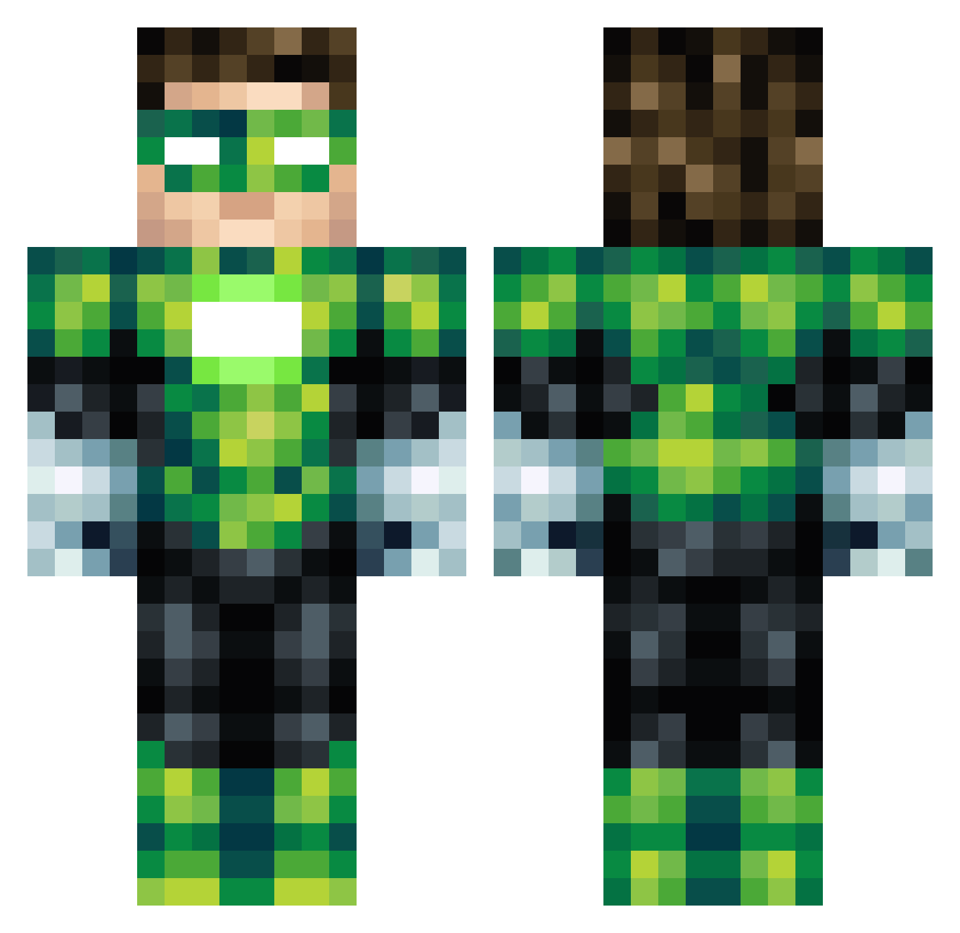 Bluestone11111 Minecraft skin, front and back view