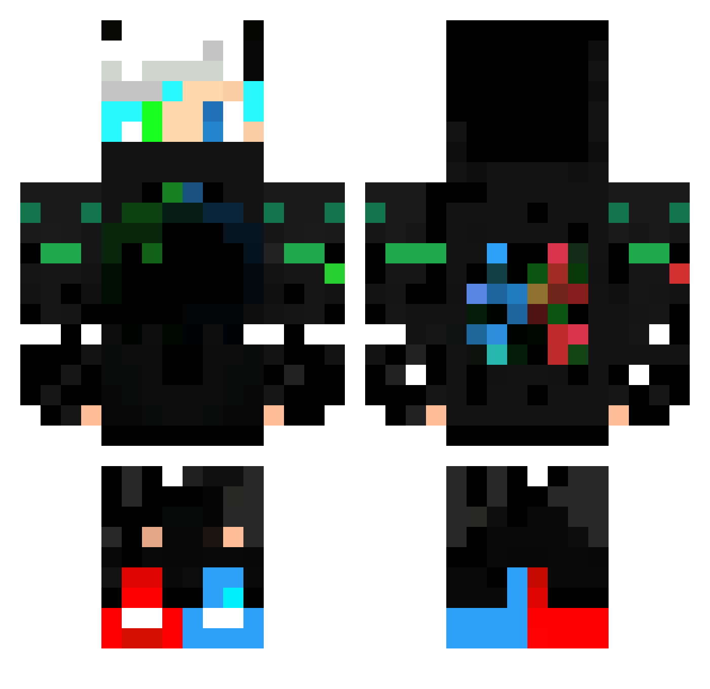 Peterpan93 Minecraft skin, front and back view