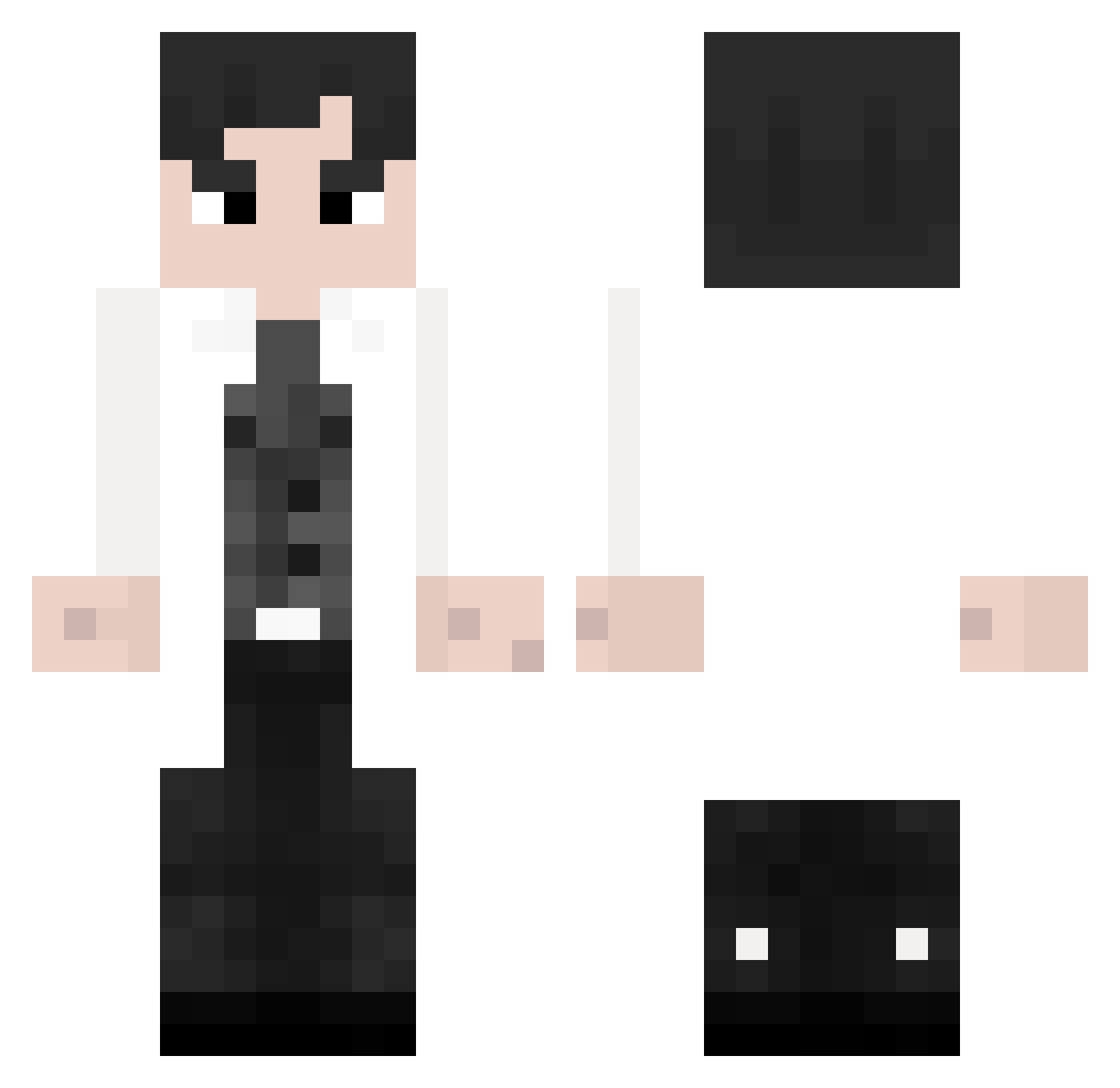 Physical_Snow Minecraft skin, front and back view