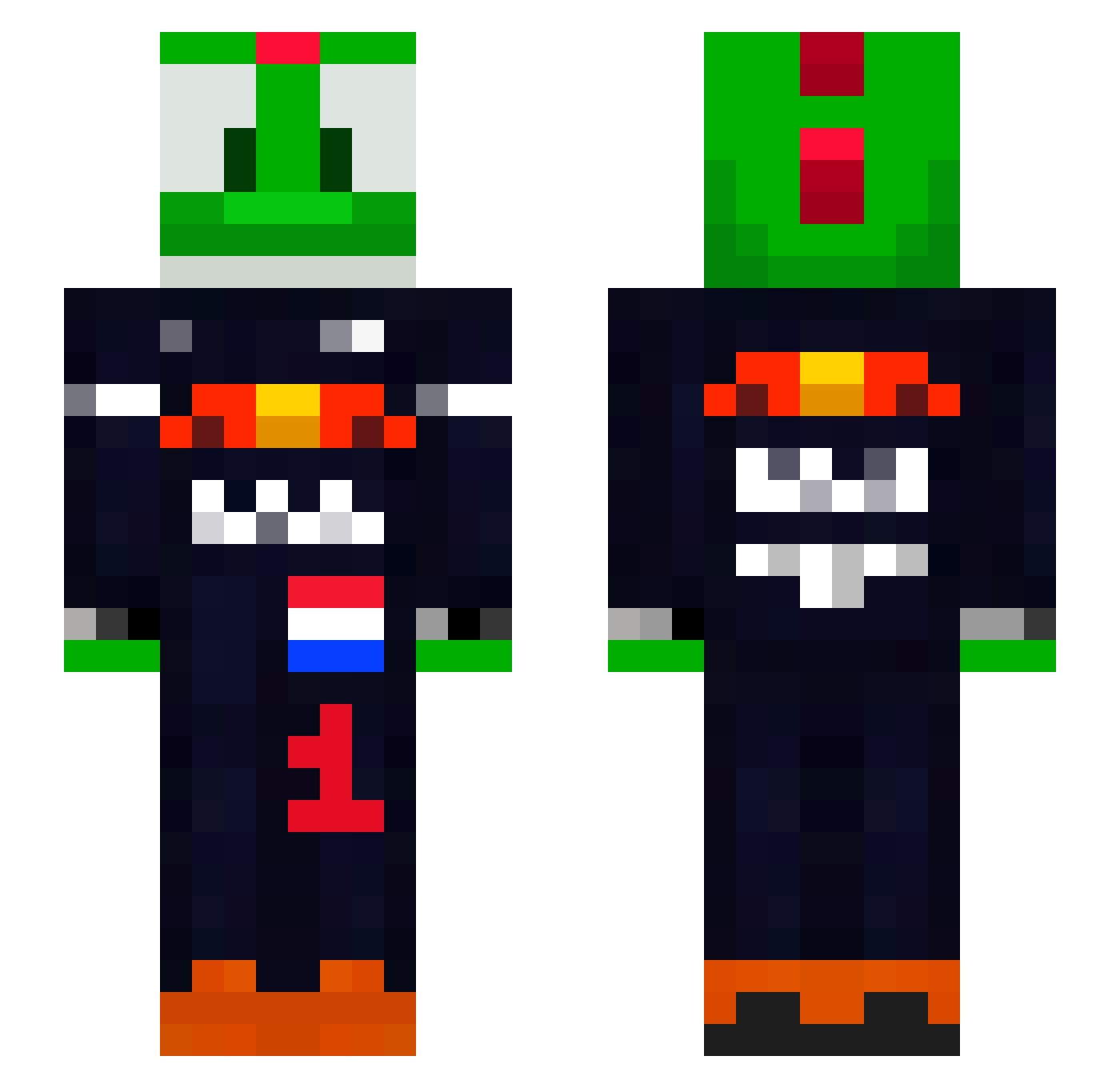 xrayquaza_ Minecraft skin, front and back view
