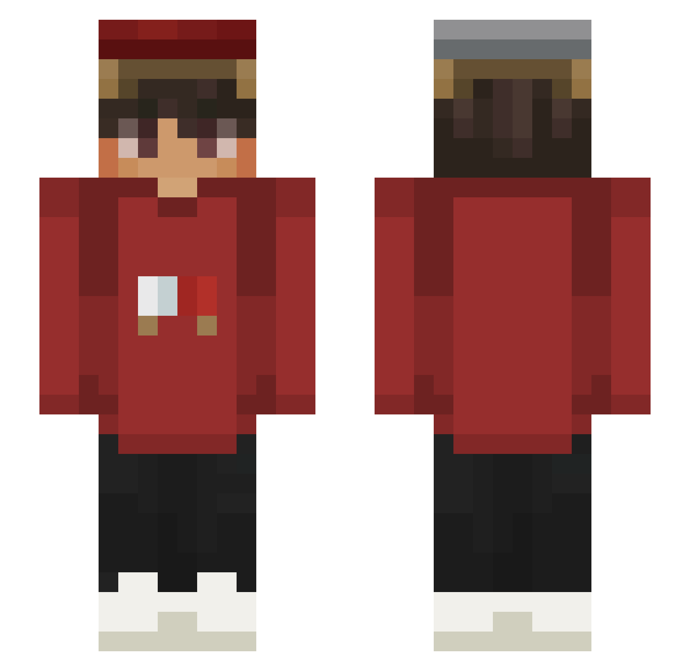 Troghy Minecraft skin, front and back view
