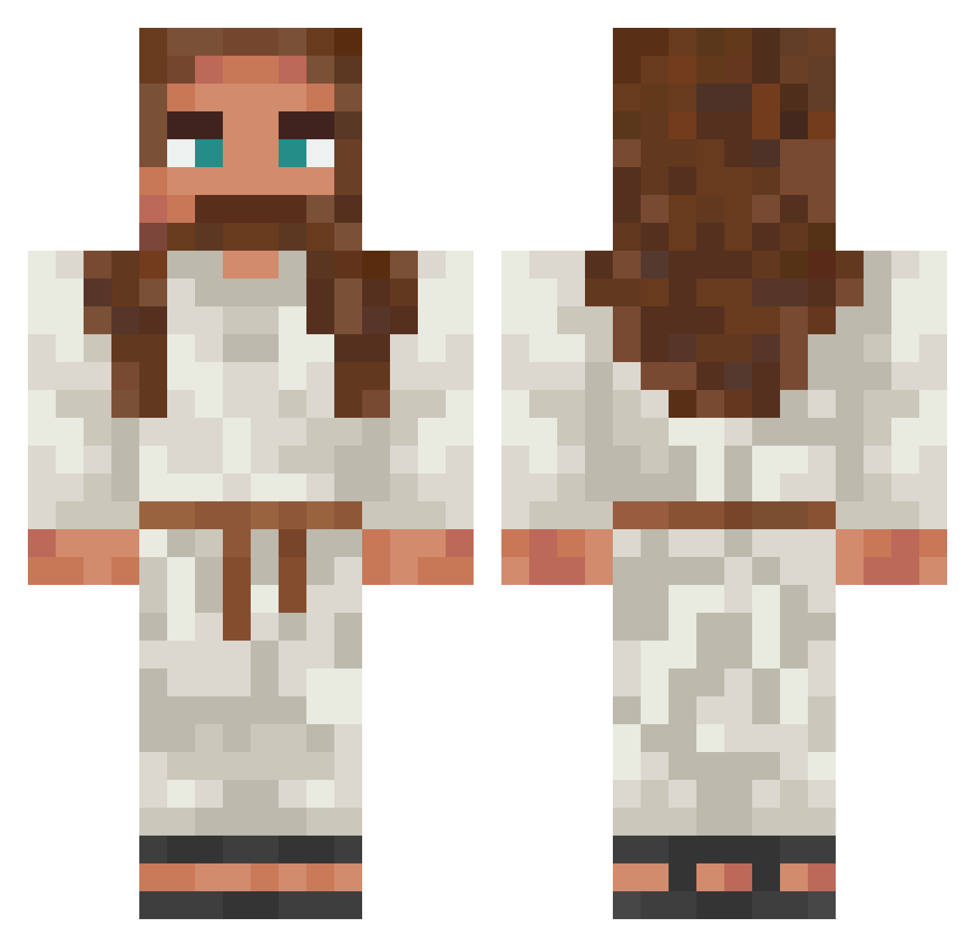 TricksterJay Minecraft skin, front and back view