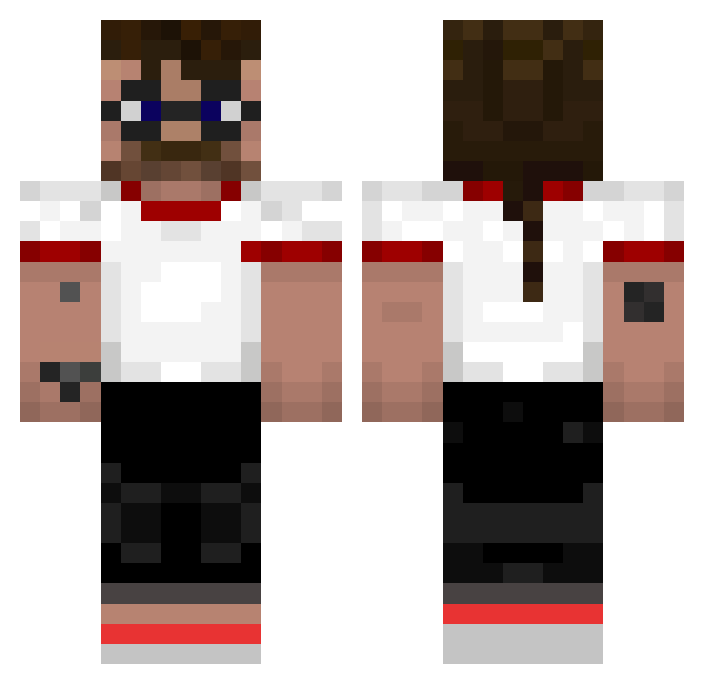 TheOmichaelO Minecraft skin, front and back view