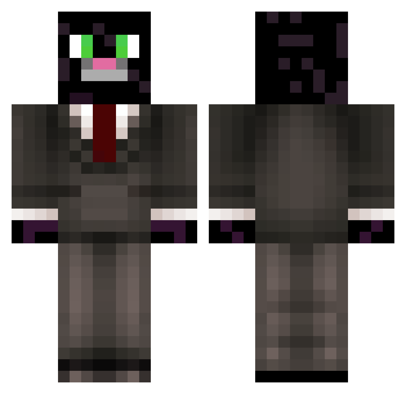 WOFFanboy Minecraft skin, front and back view