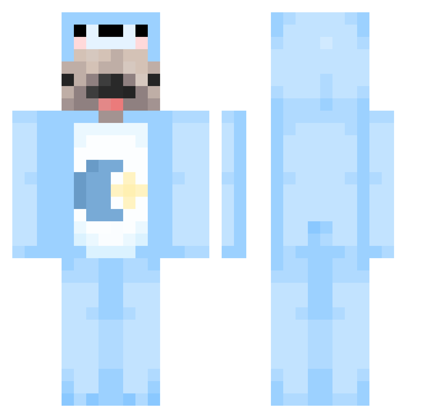 OnlyHeal Minecraft skin, front and back view