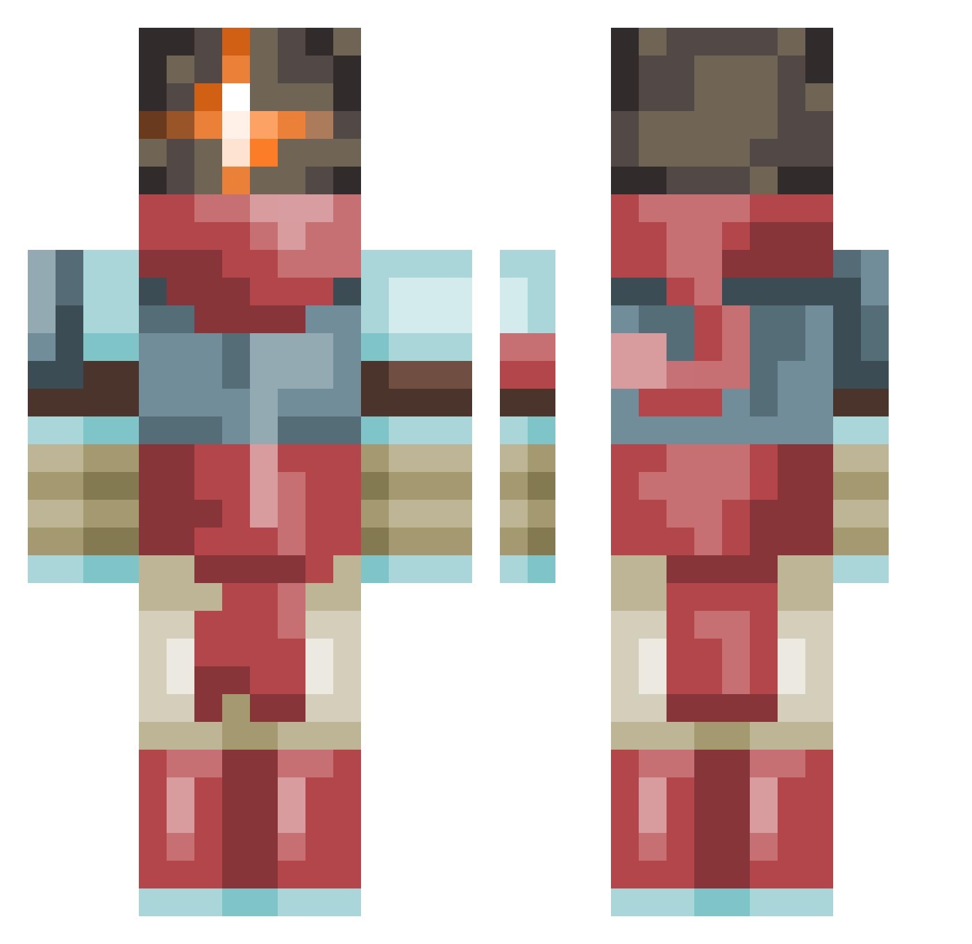 EL_Cumass Minecraft skin, front and back view