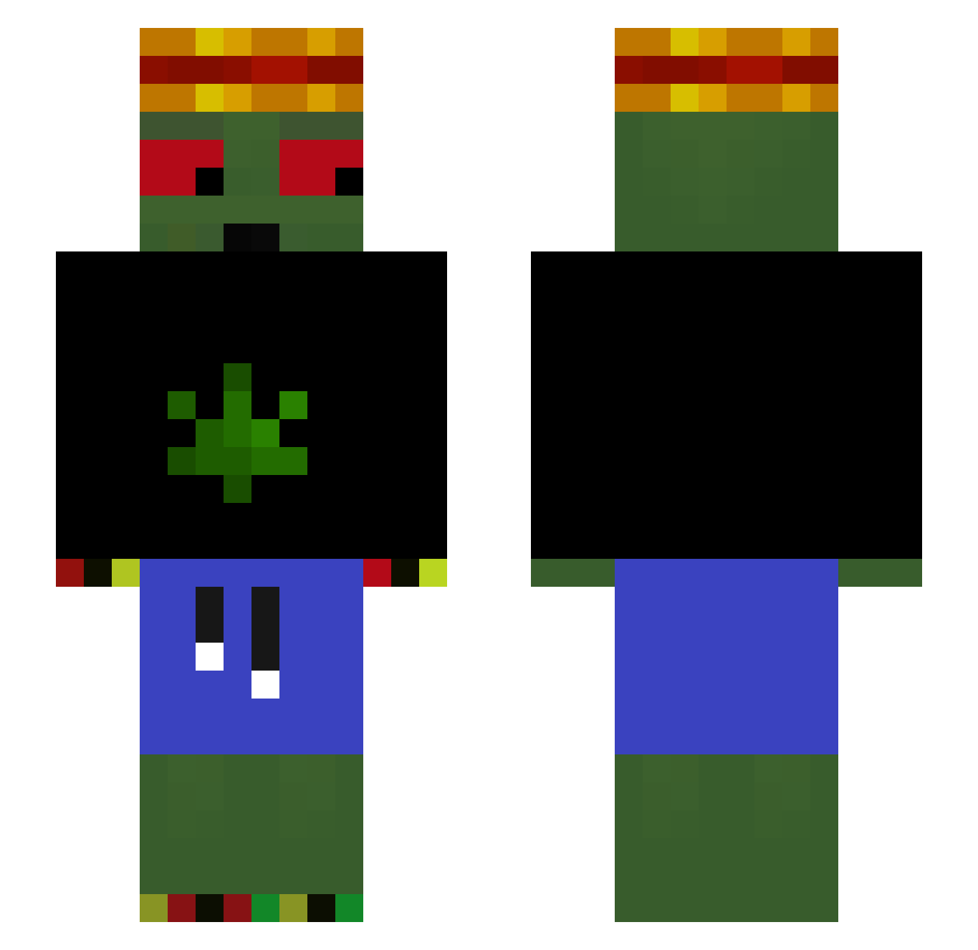 Ibuprofenforte Minecraft skin, front and back view