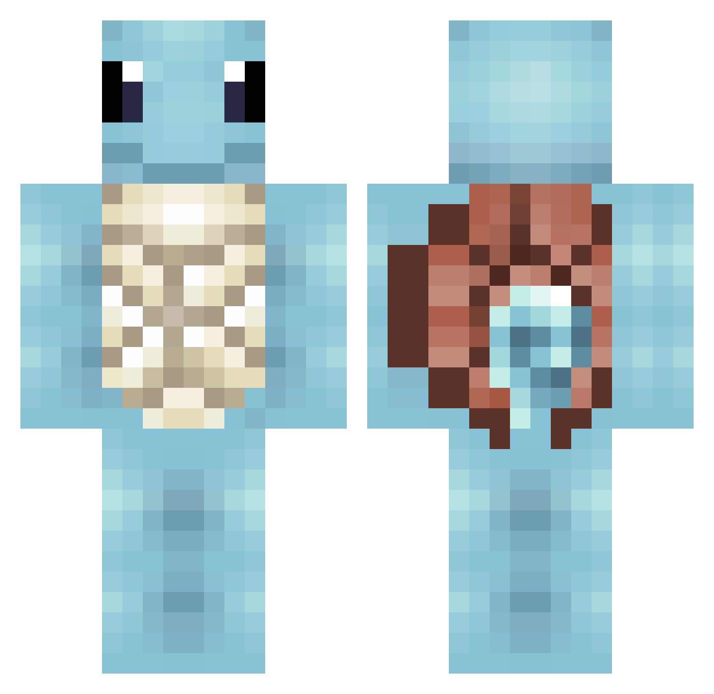 Texxsilent Minecraft skin, front and back view