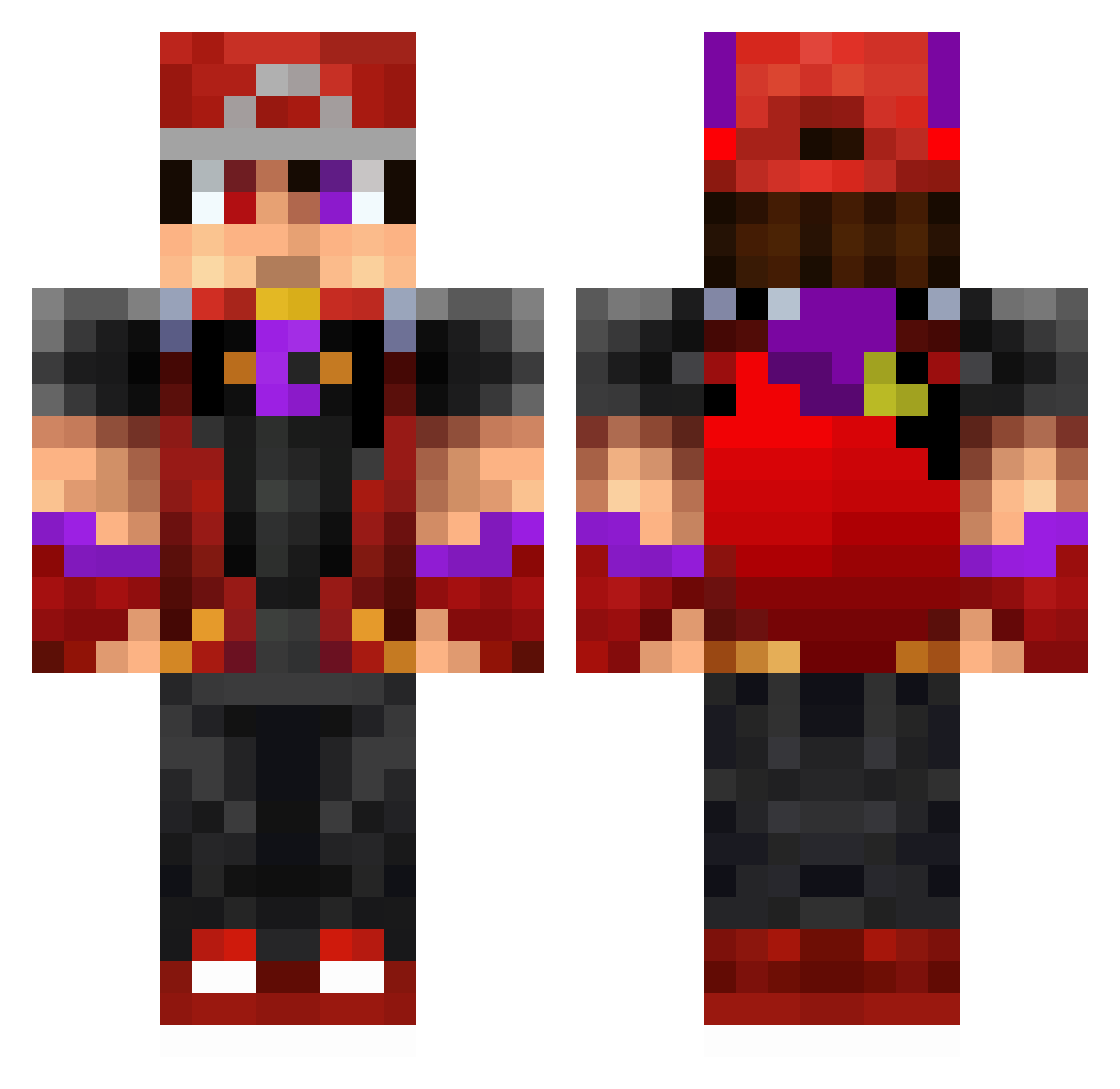 Sateej Minecraft skin, front and back view