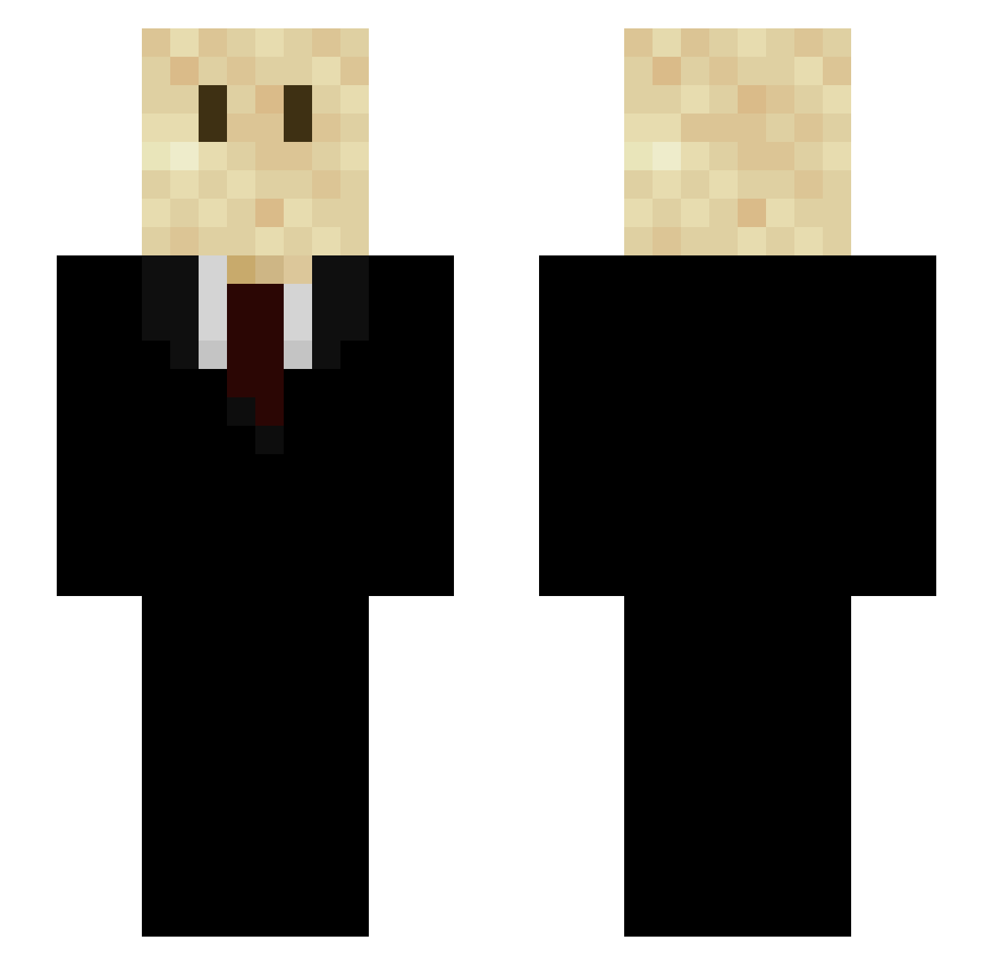 TheSticknation Minecraft skin, front and back view
