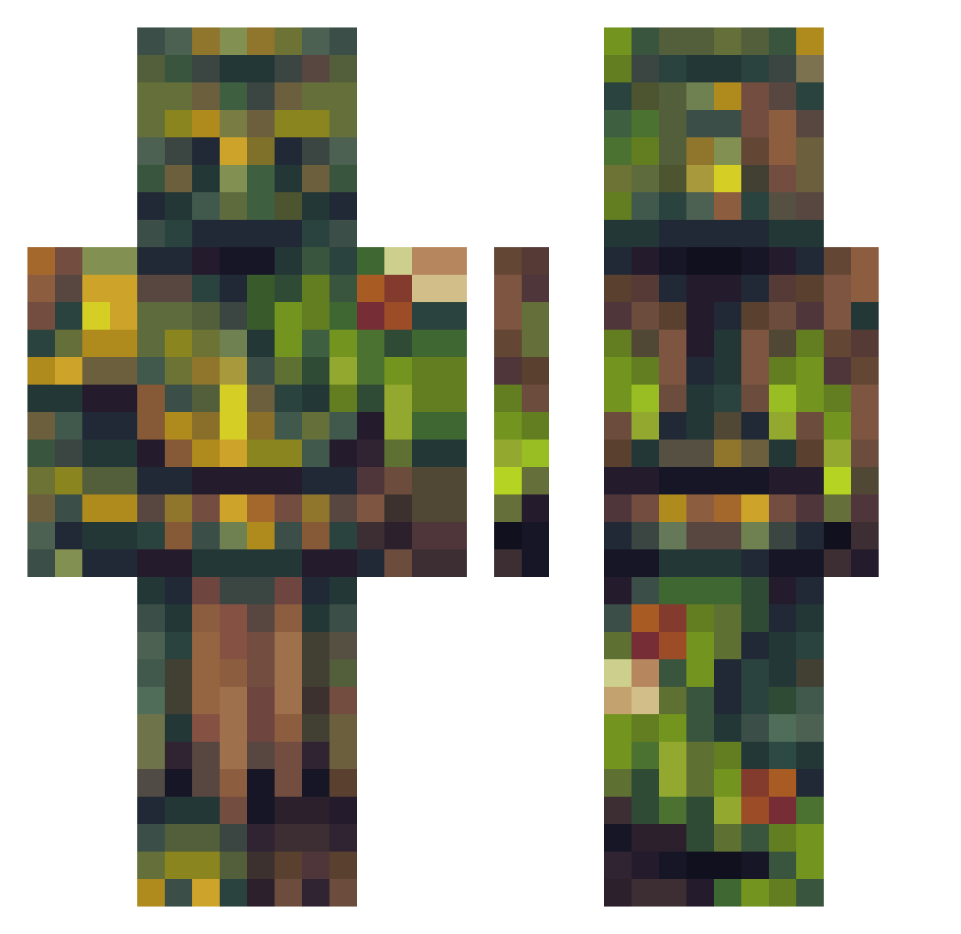 Saiyron Minecraft skin, front and back view