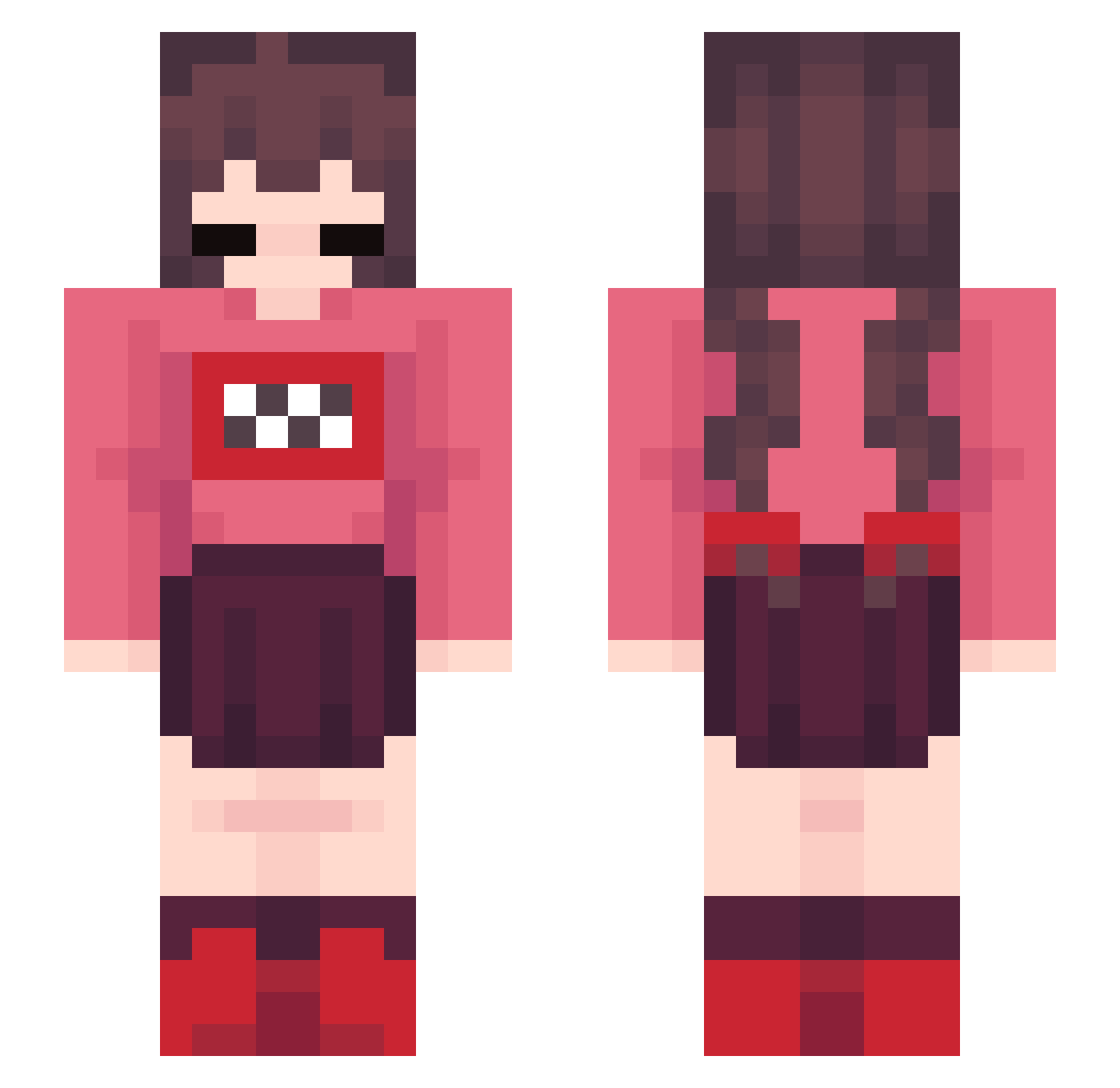 JohnCarmack Minecraft skin, front and back view