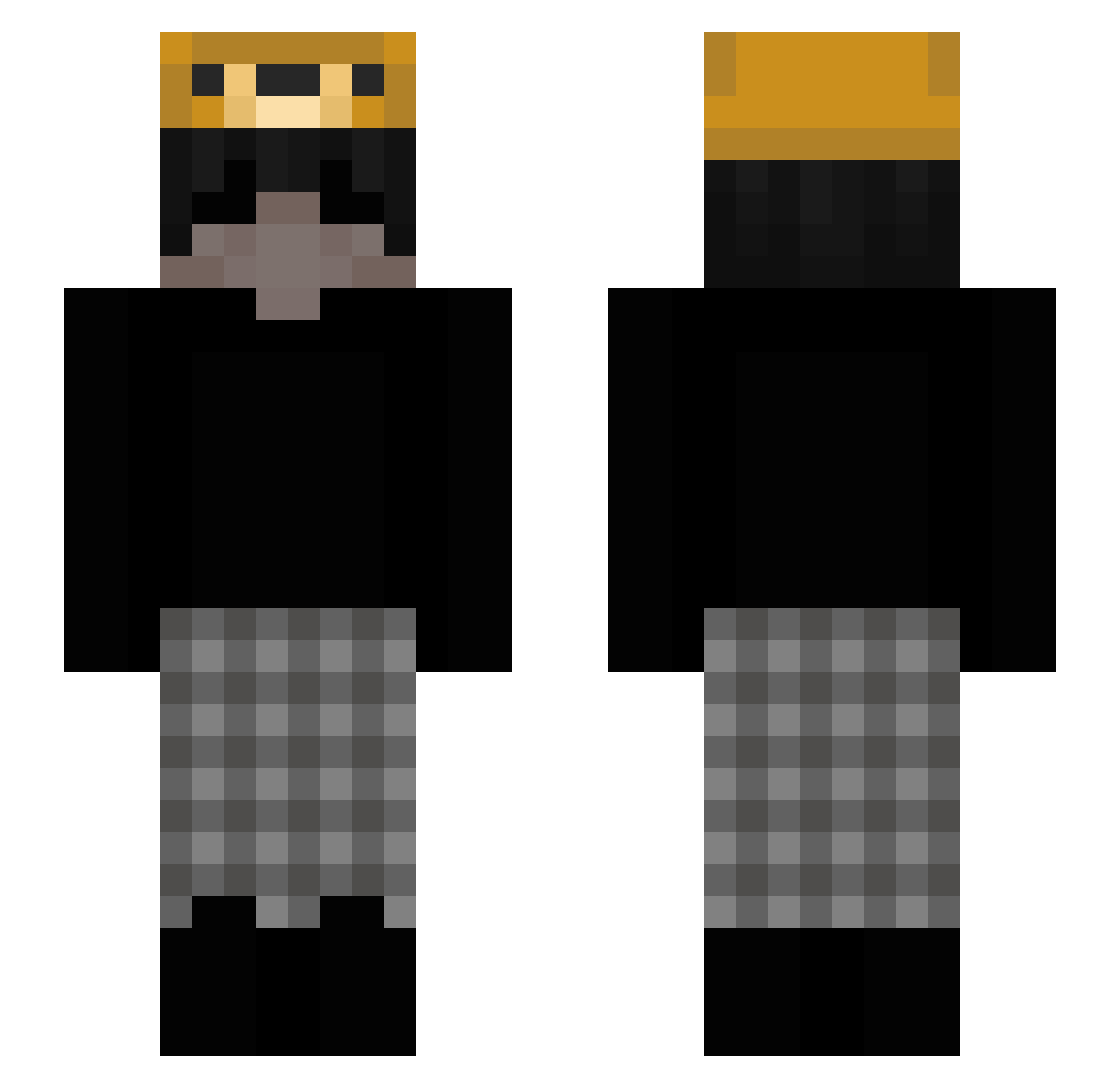6uh Minecraft skin, front and back view