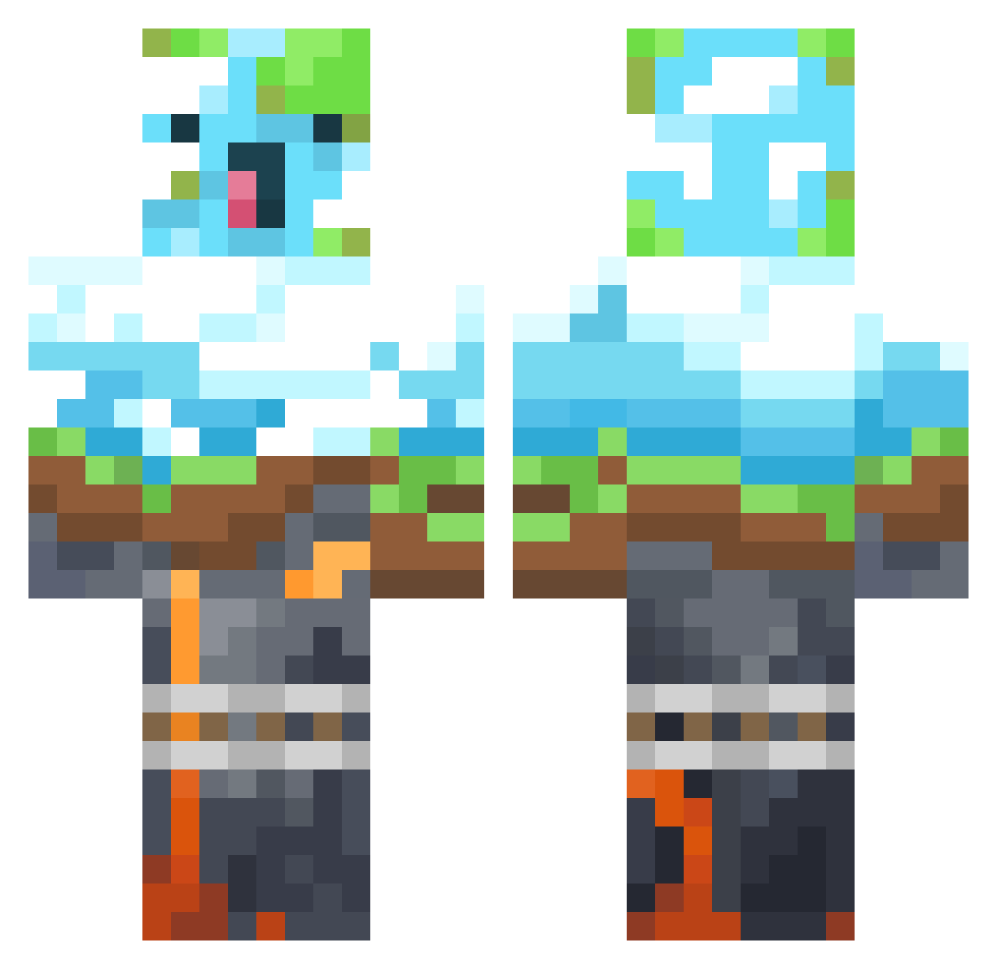 BeauBonhomme09 Minecraft skin, front and back view