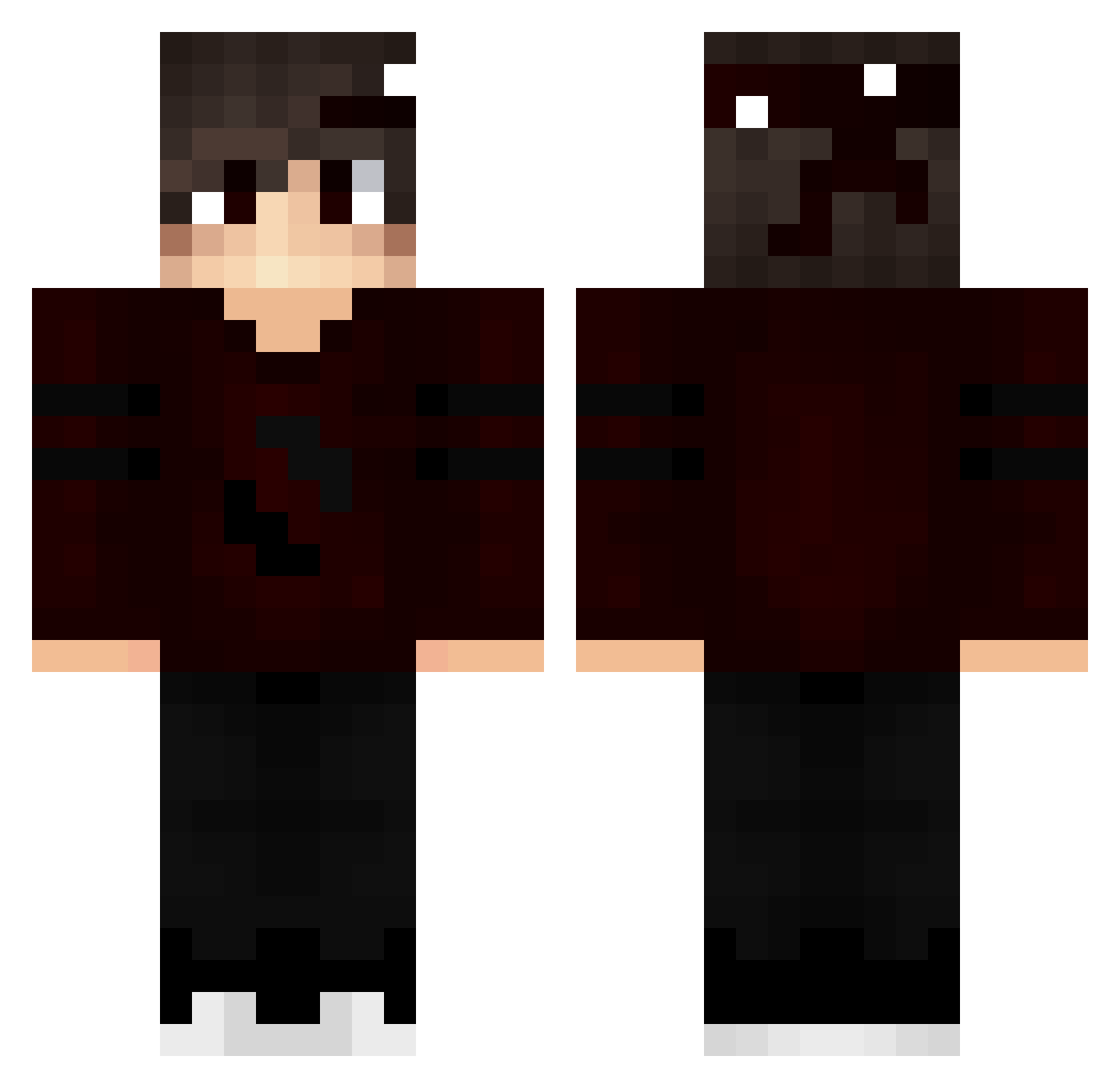 Matix938 Minecraft skin, front and back view