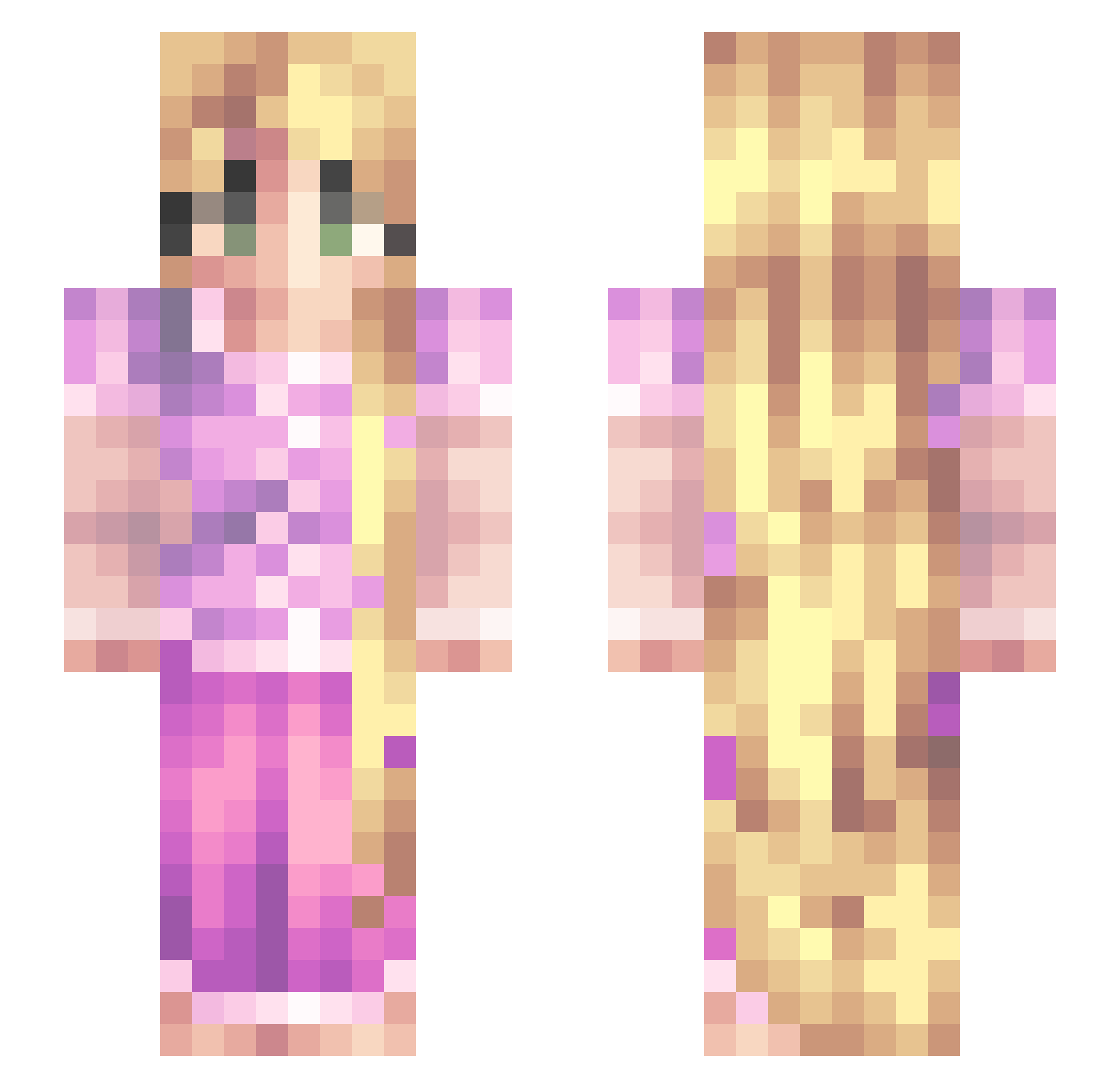 4CH1LL3X Minecraft skin, front and back view