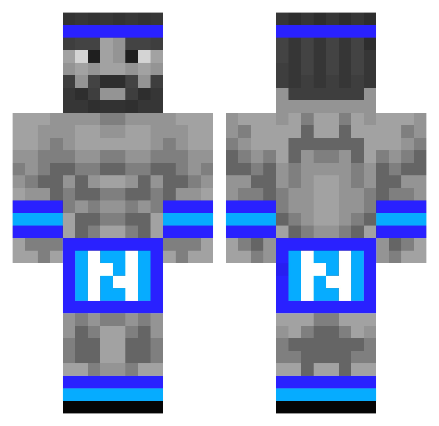 ShadowAle07 Minecraft skin, front and back view