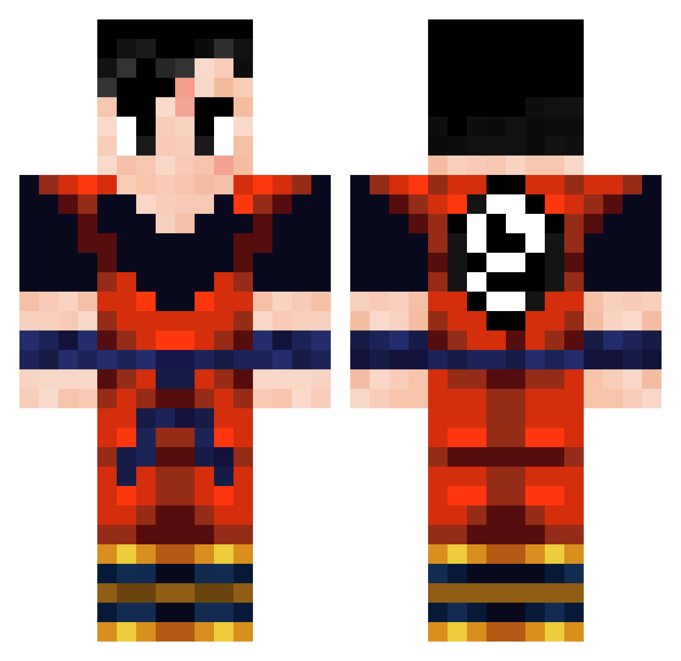 AlphaNoHand Minecraft skin, front and back view