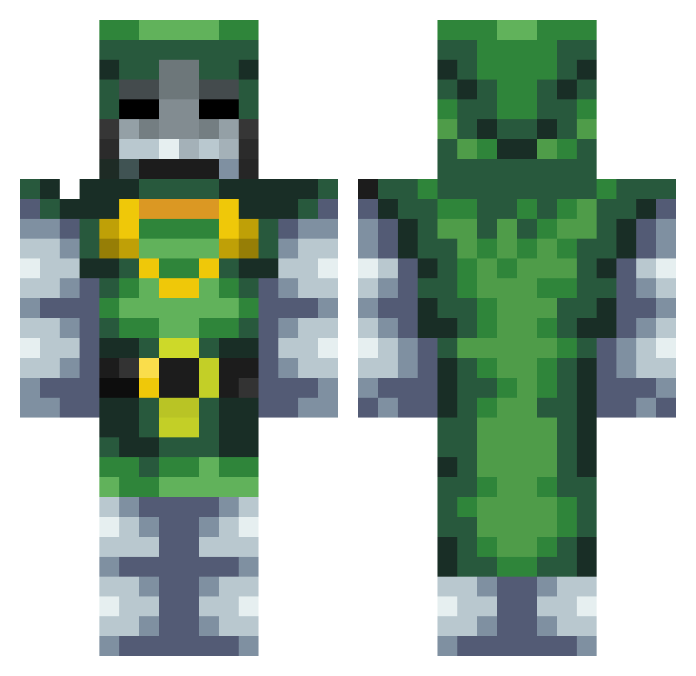Dr_Doom1 Minecraft skin, front and back view