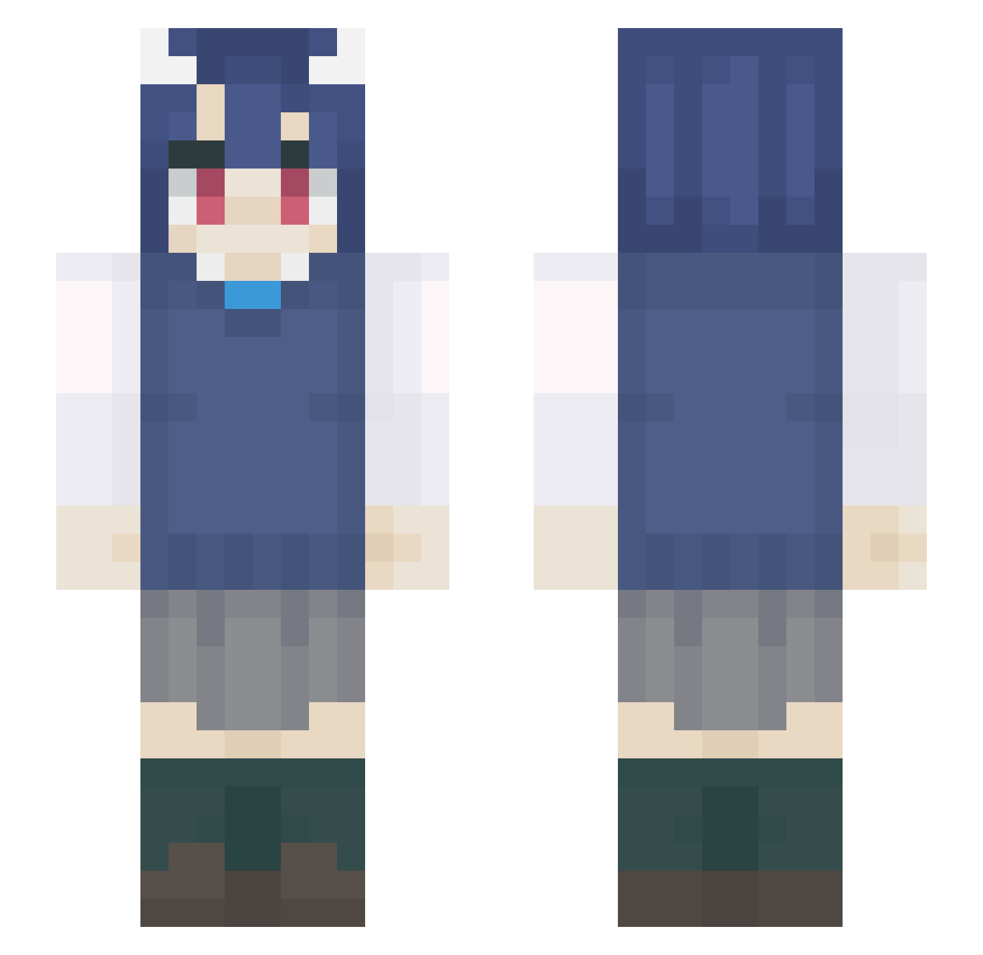 verjklx123 Minecraft skin, front and back view