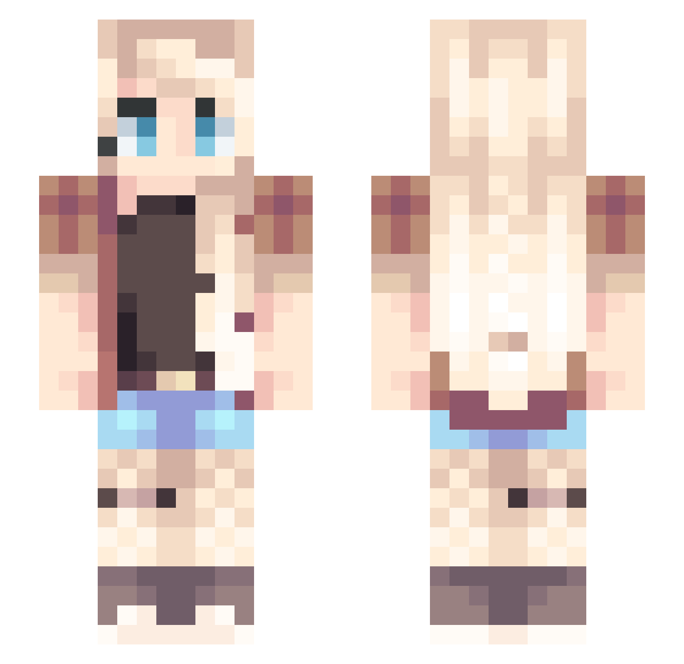 VoxelVirus Minecraft skin, front and back view