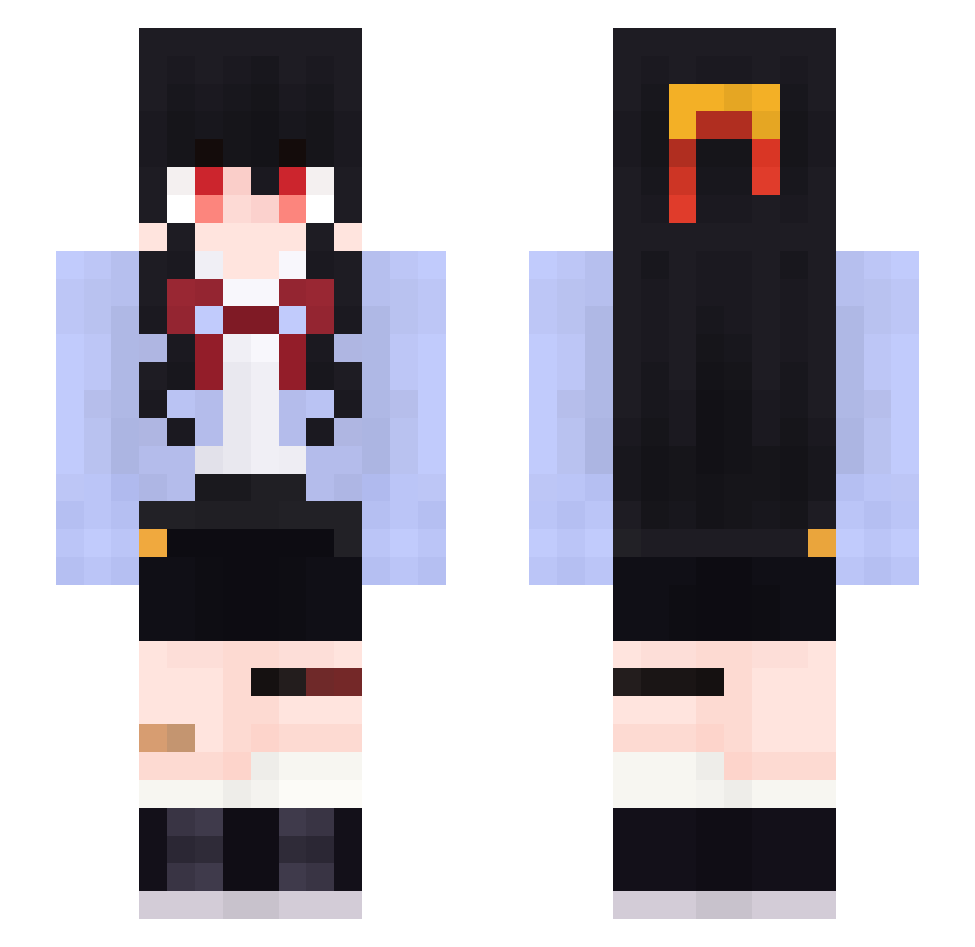 InkFine Minecraft skin, front and back view