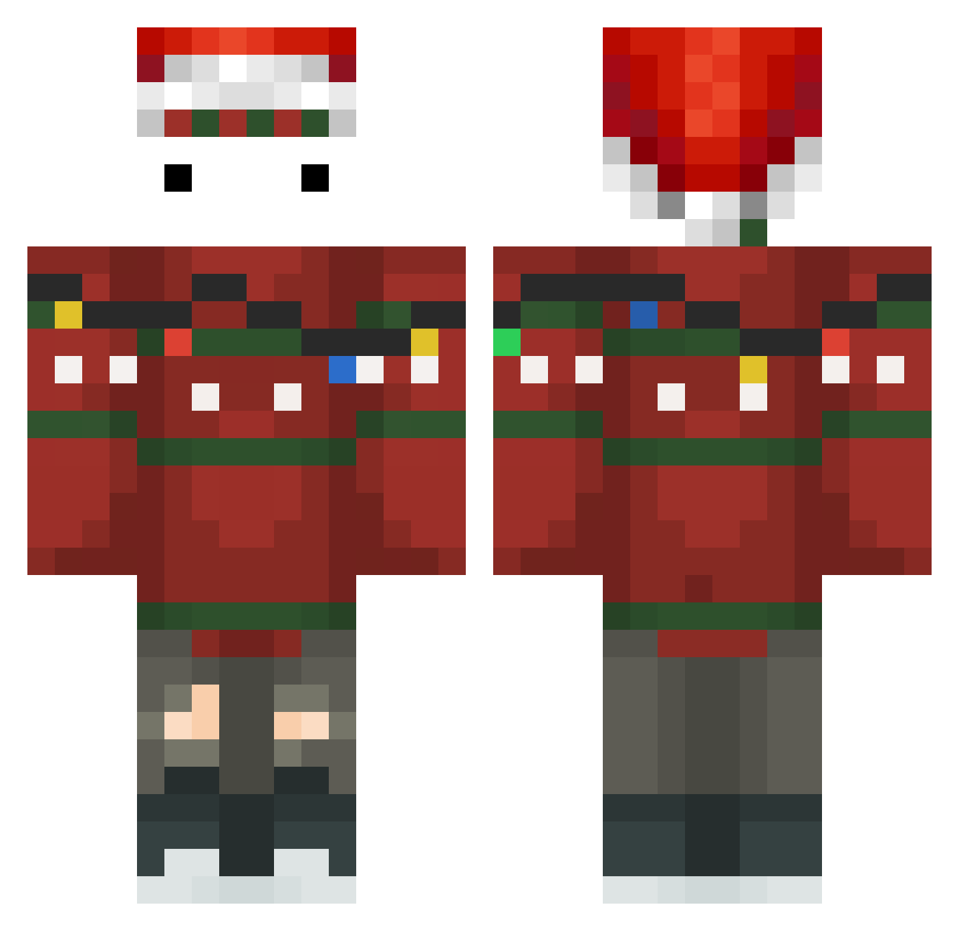 PieSandwhich Minecraft skin, front and back view