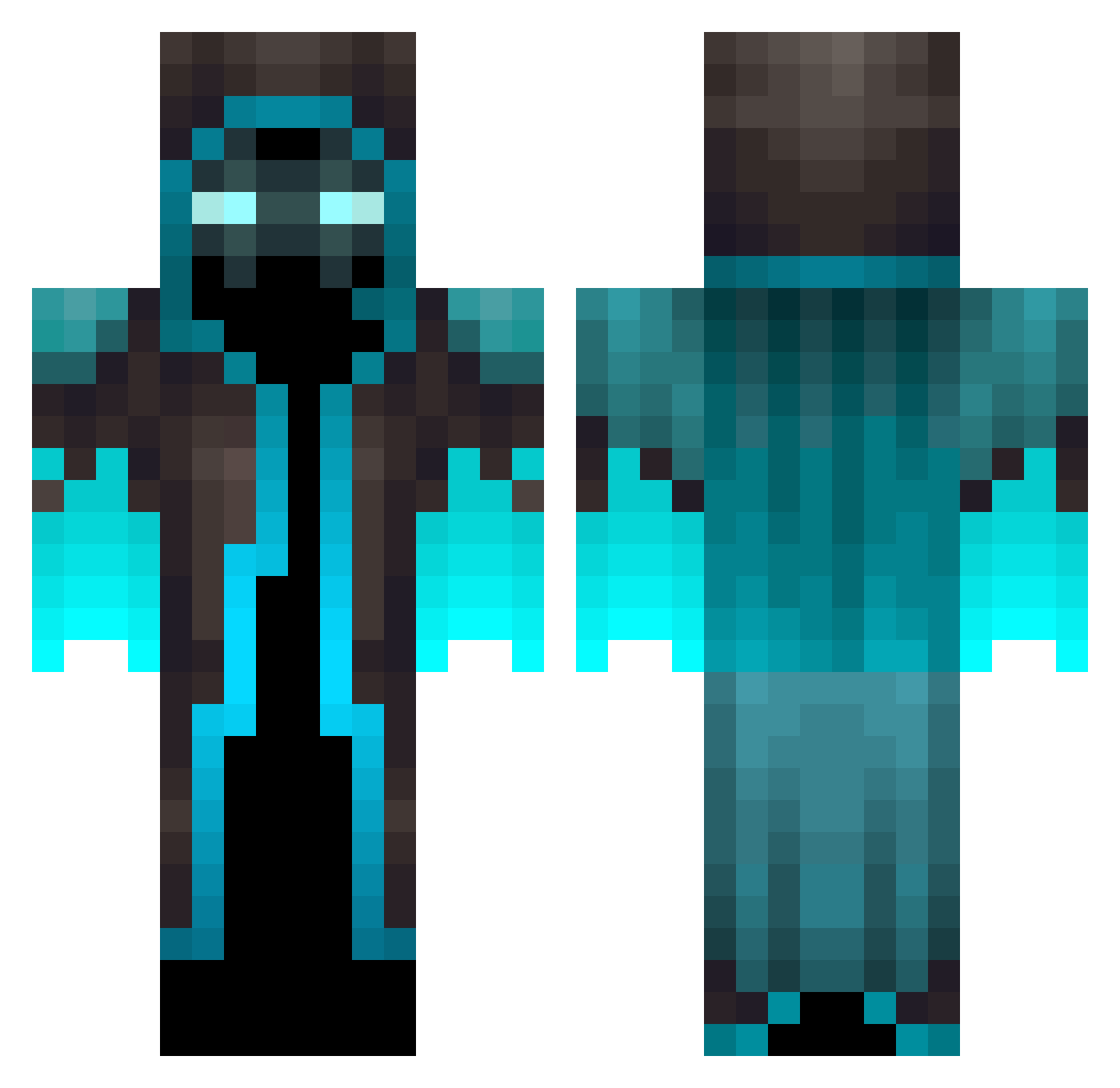 Nissa Minecraft skin, front and back view