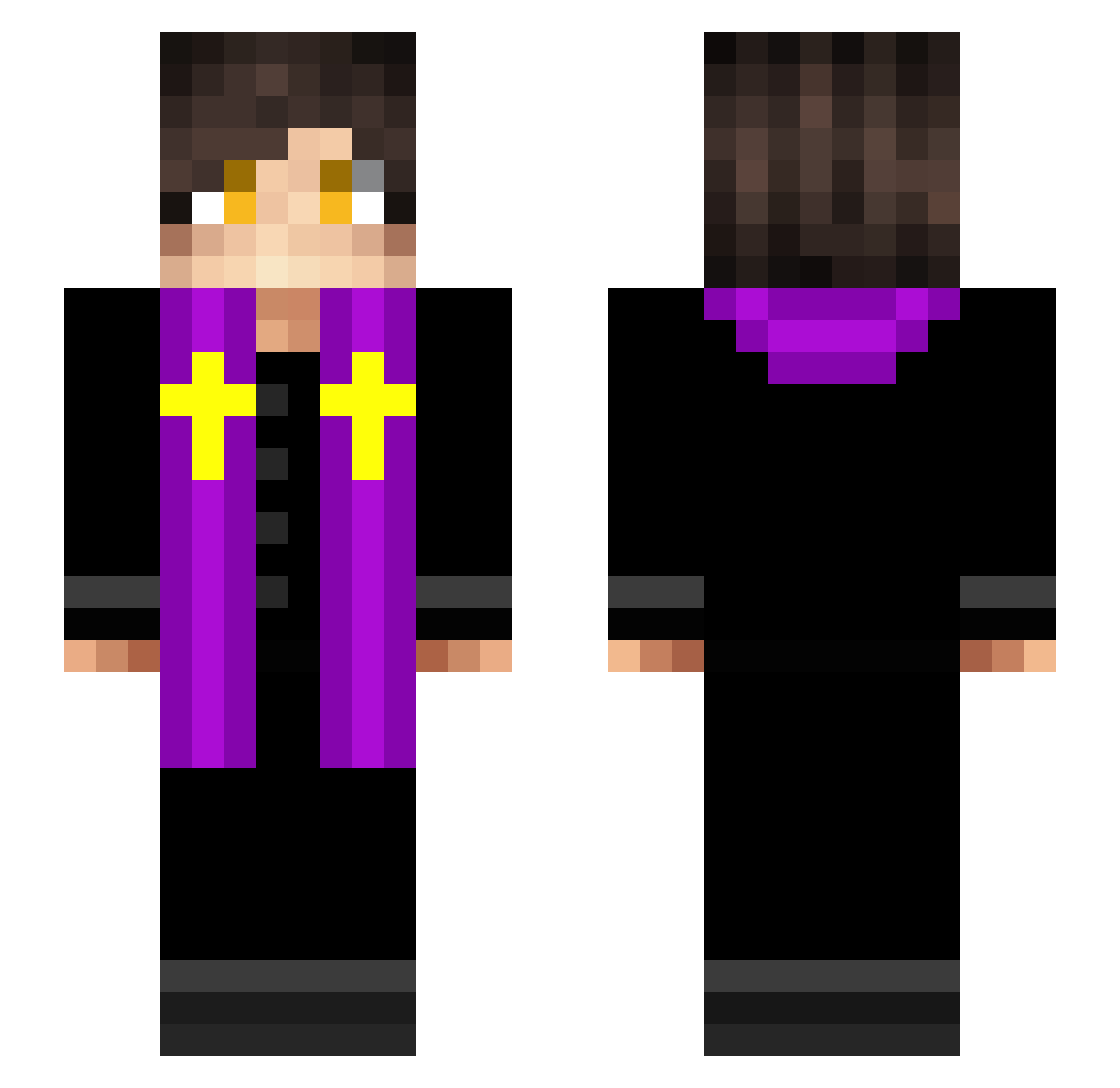 Chase7780 Minecraft skin, front and back view